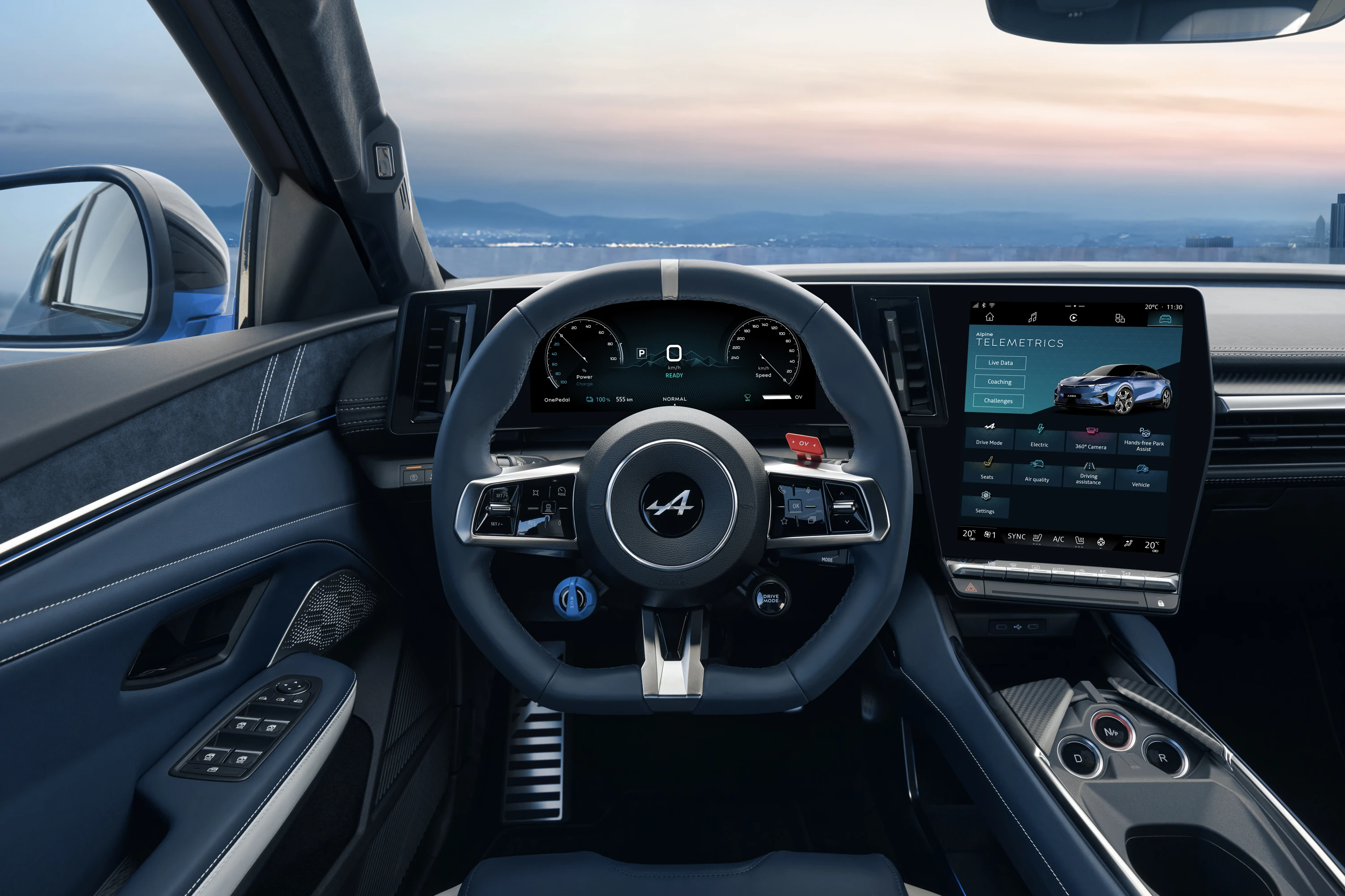 Alpine A390 GTS screens view
