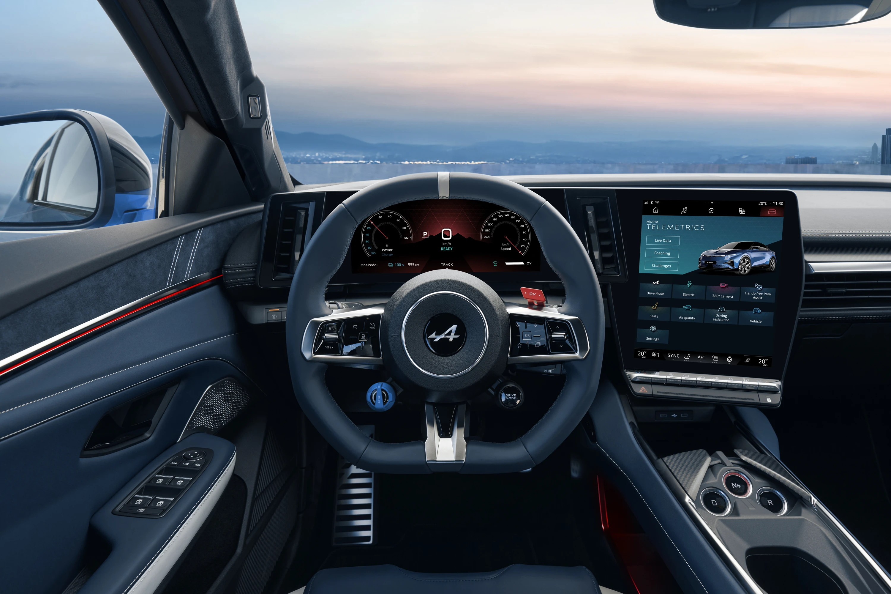 Alpine A390 GTS screens view