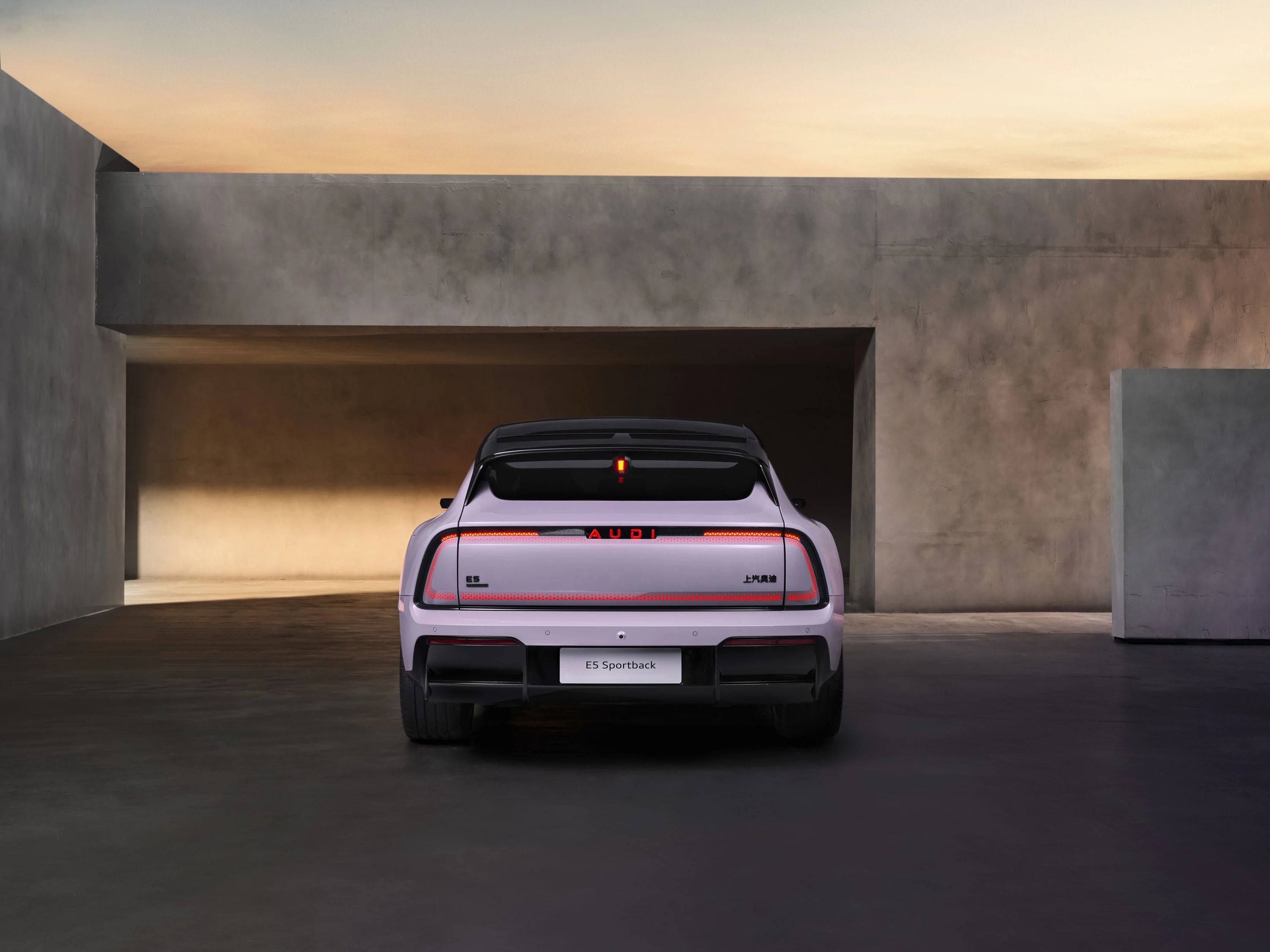 Audi E5 Sportback Pioneer quattro taillights view