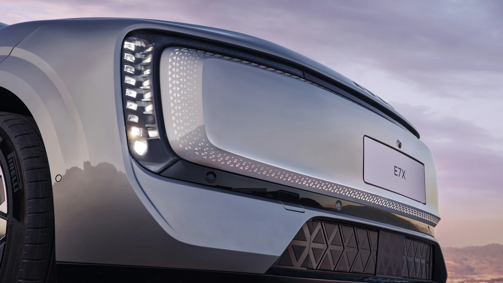 Audi e7x Flagship quattro headlights view