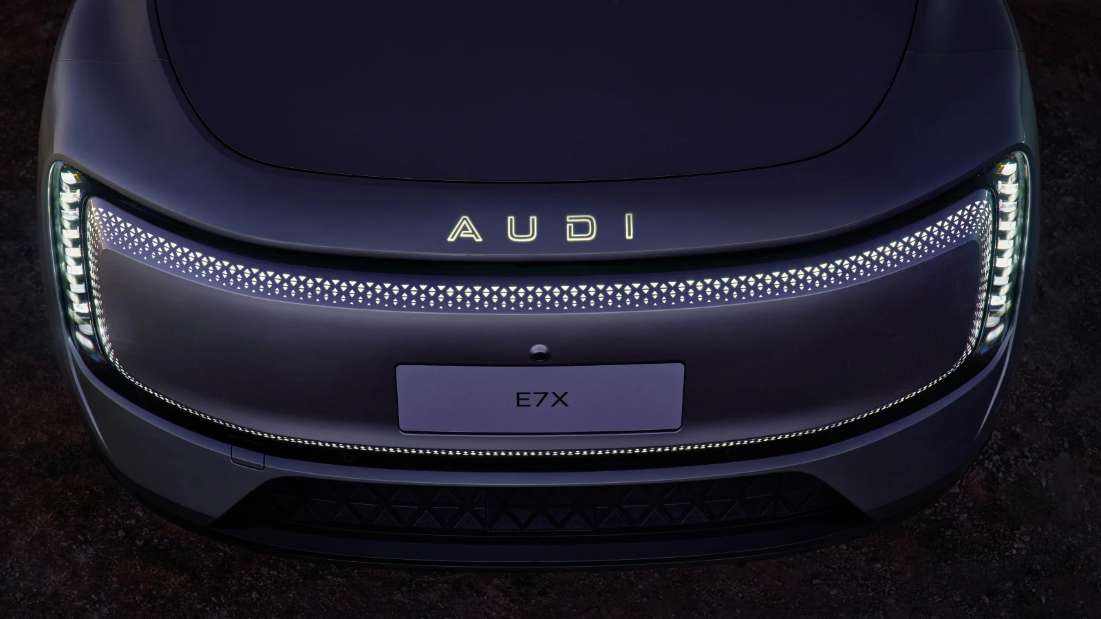 Audi e7x Pioneer Pro headlights view