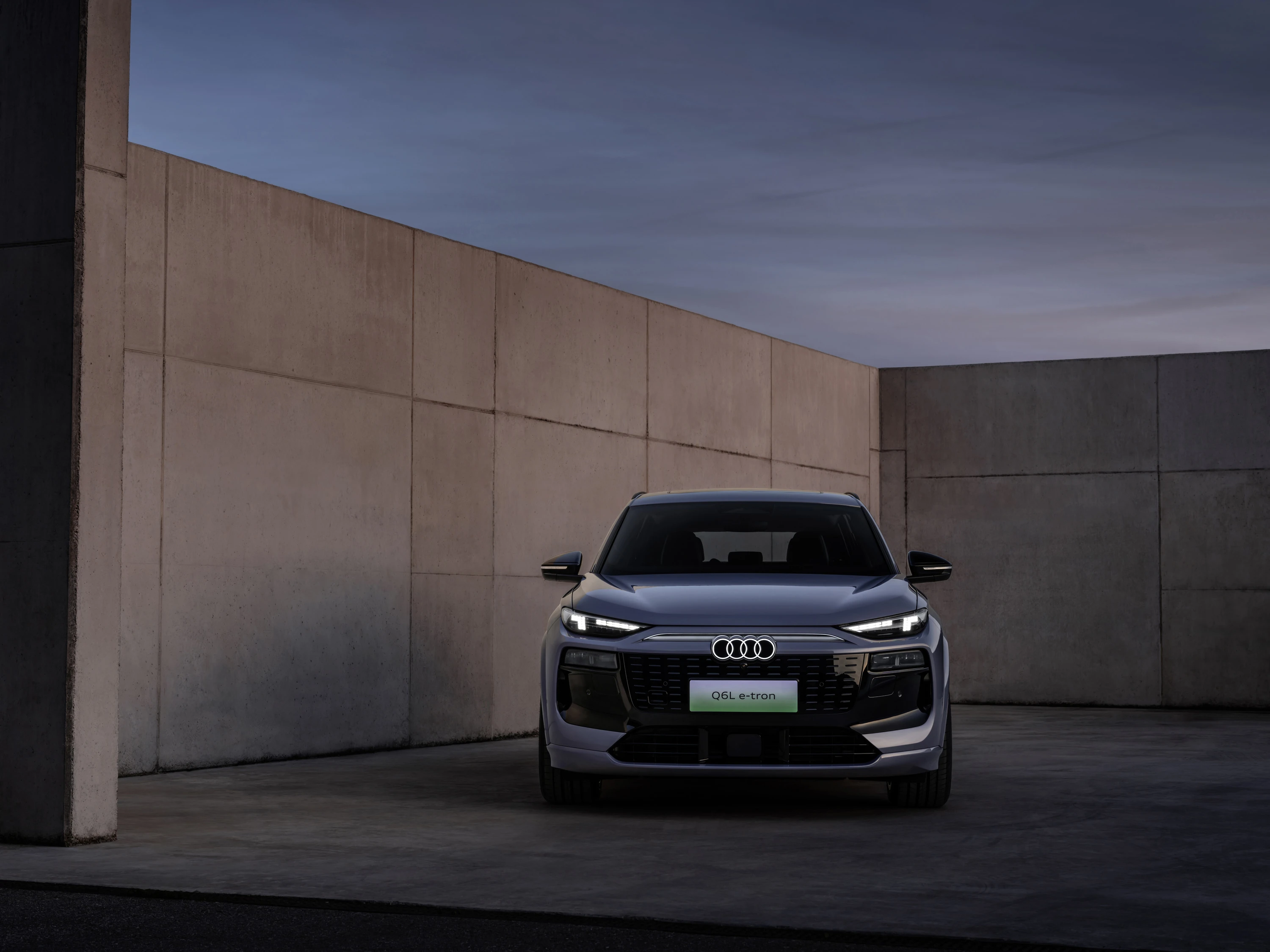 Audi Q6L e-tron quattro headlights view