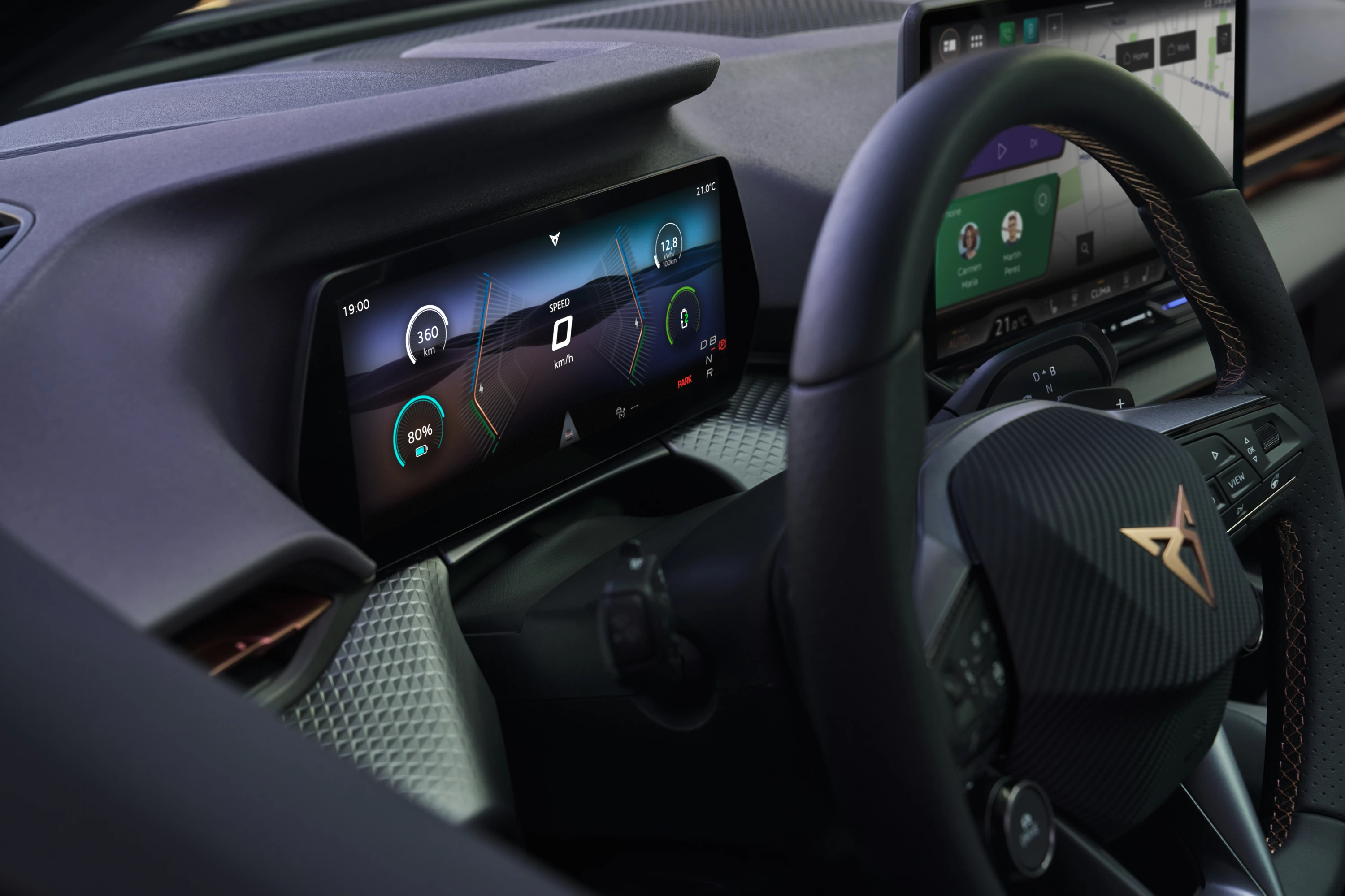 CUPRA Raval Endurance screens view