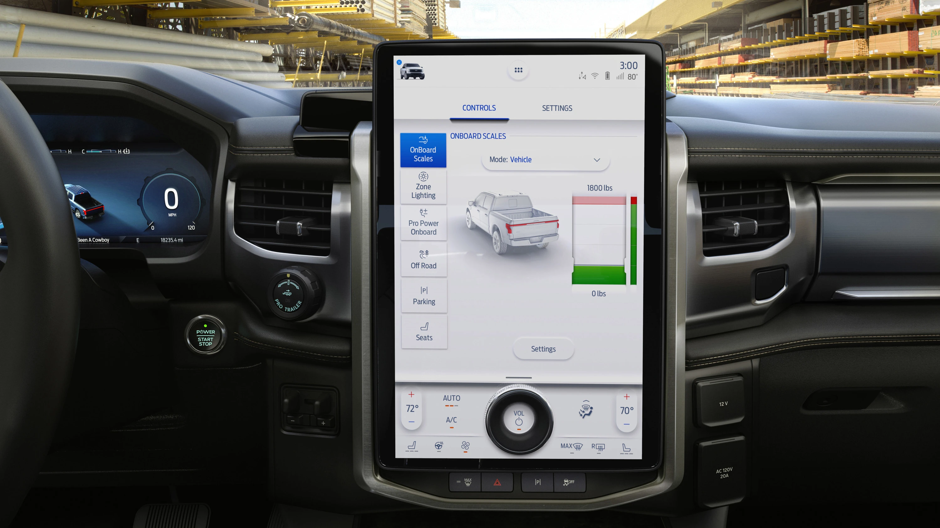 Ford F150 Lightning Extended Range screens view