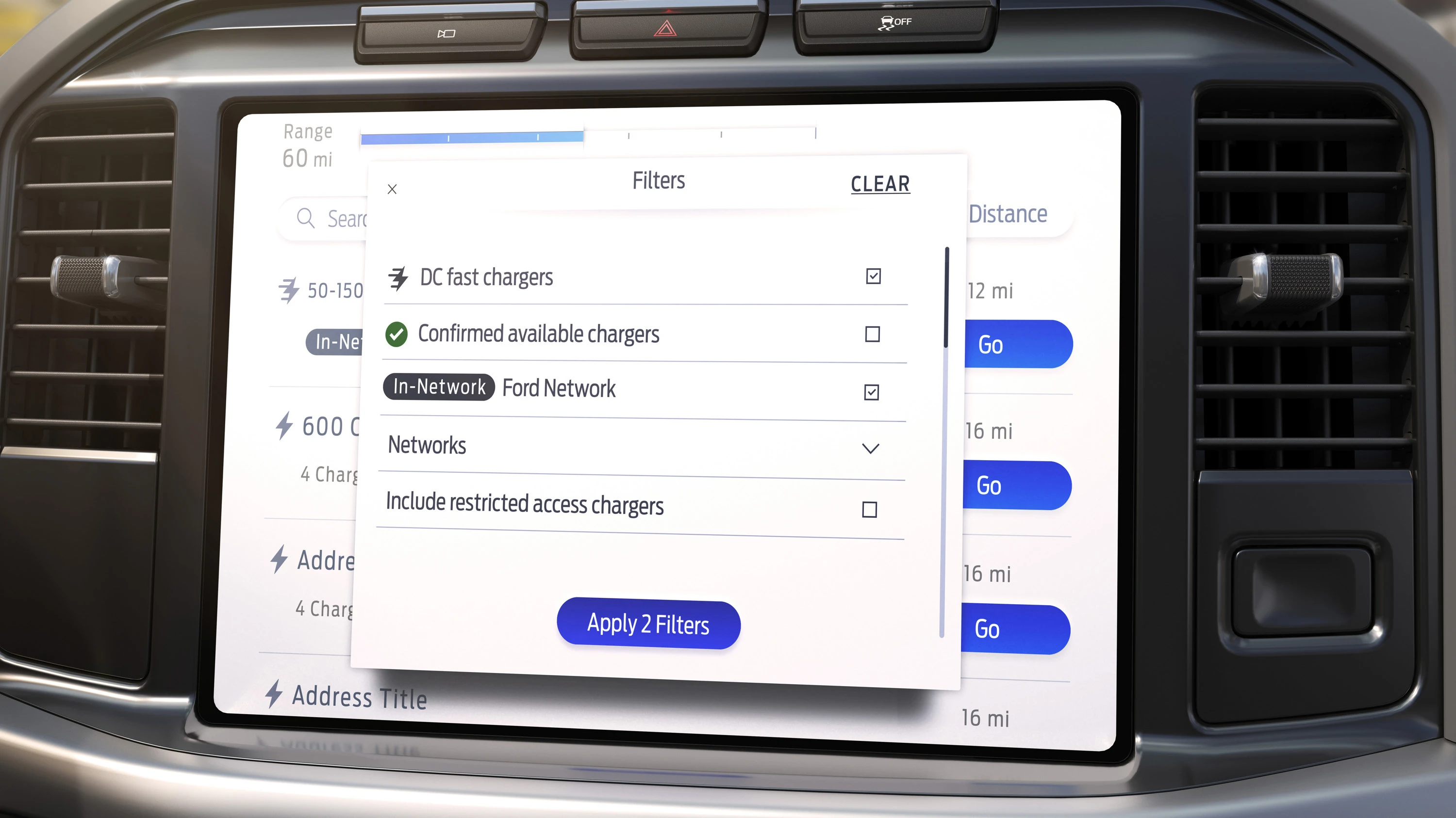 Ford F150 Lightning Extended Range screens view