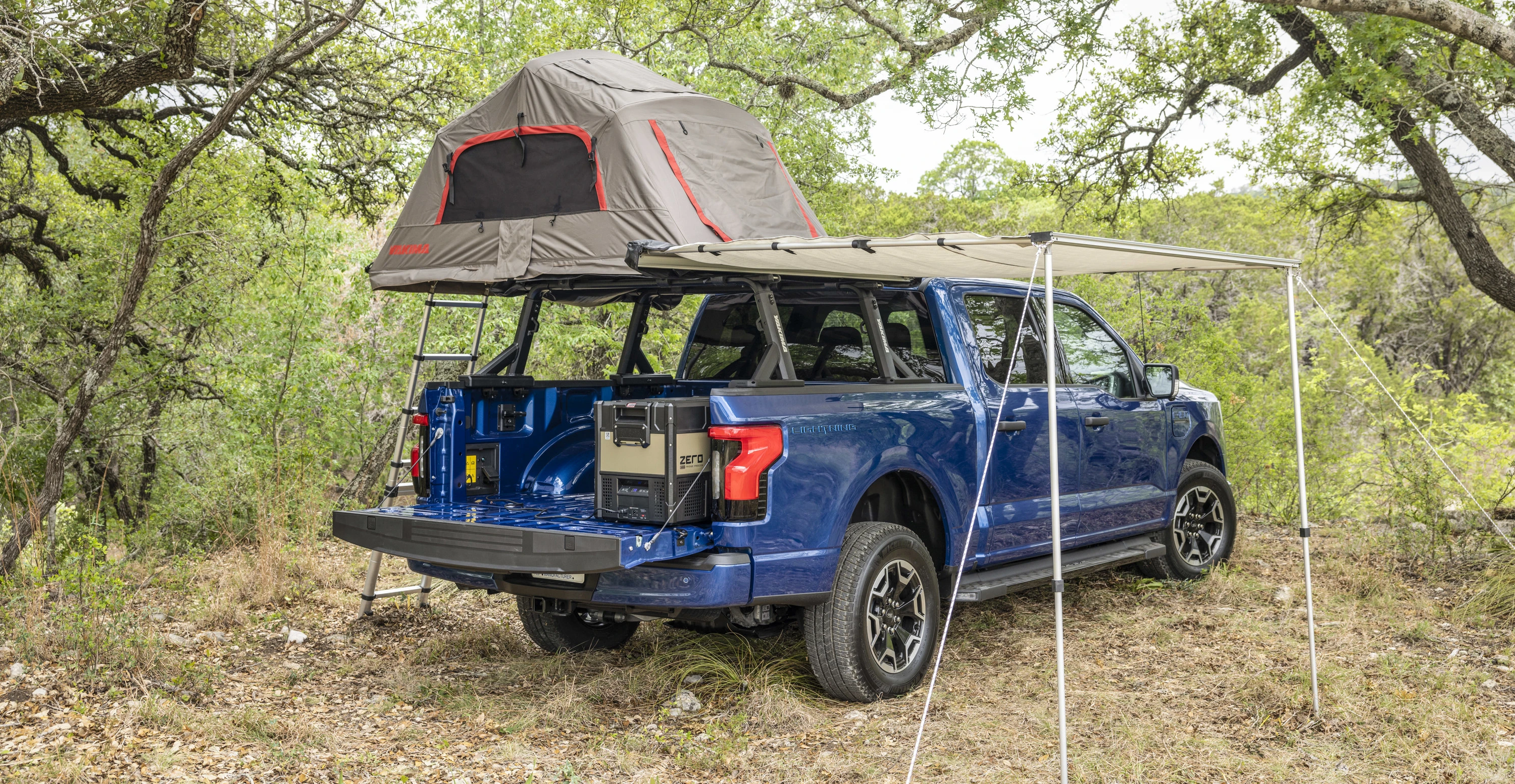 Ford F150 Lightning Standard Range camping view