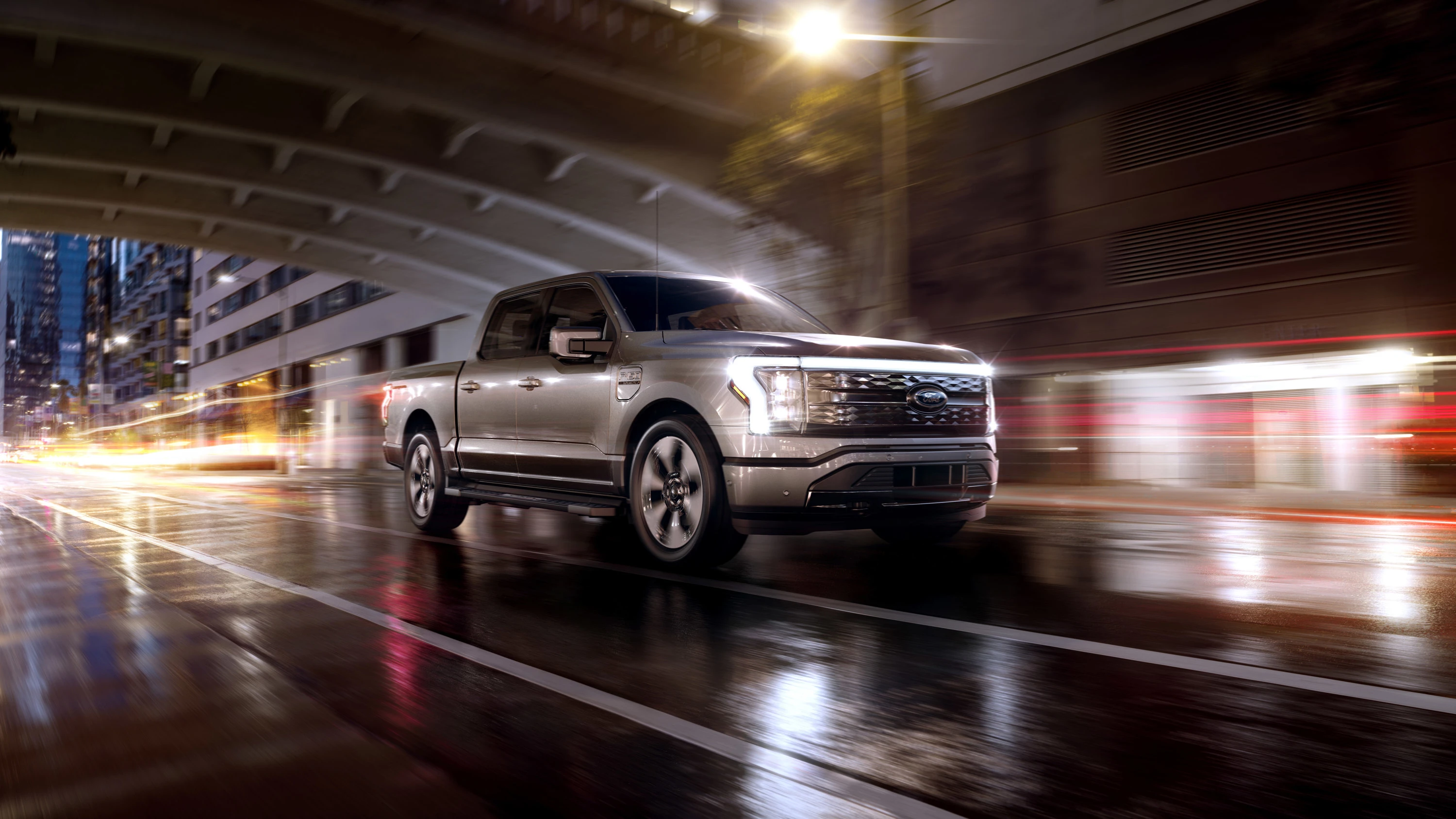 Ford F150 Lightning Standard Range headlights view