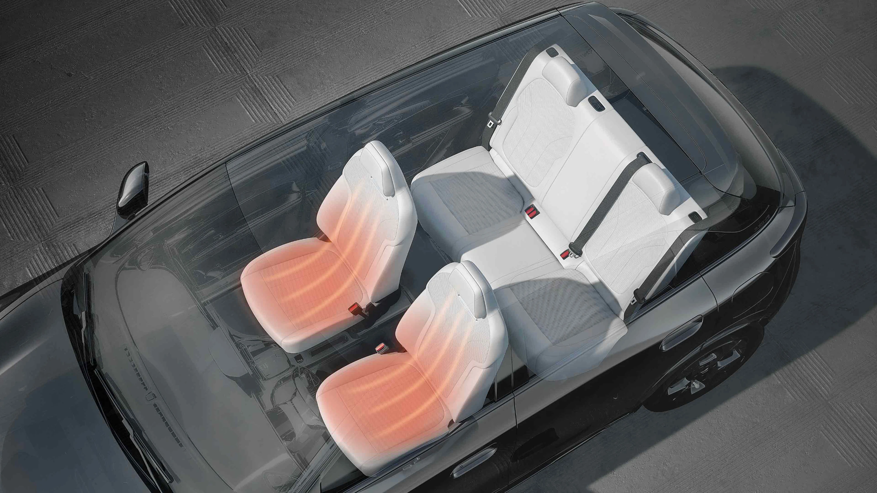 Geely E2 35.4 kWh frontseats view