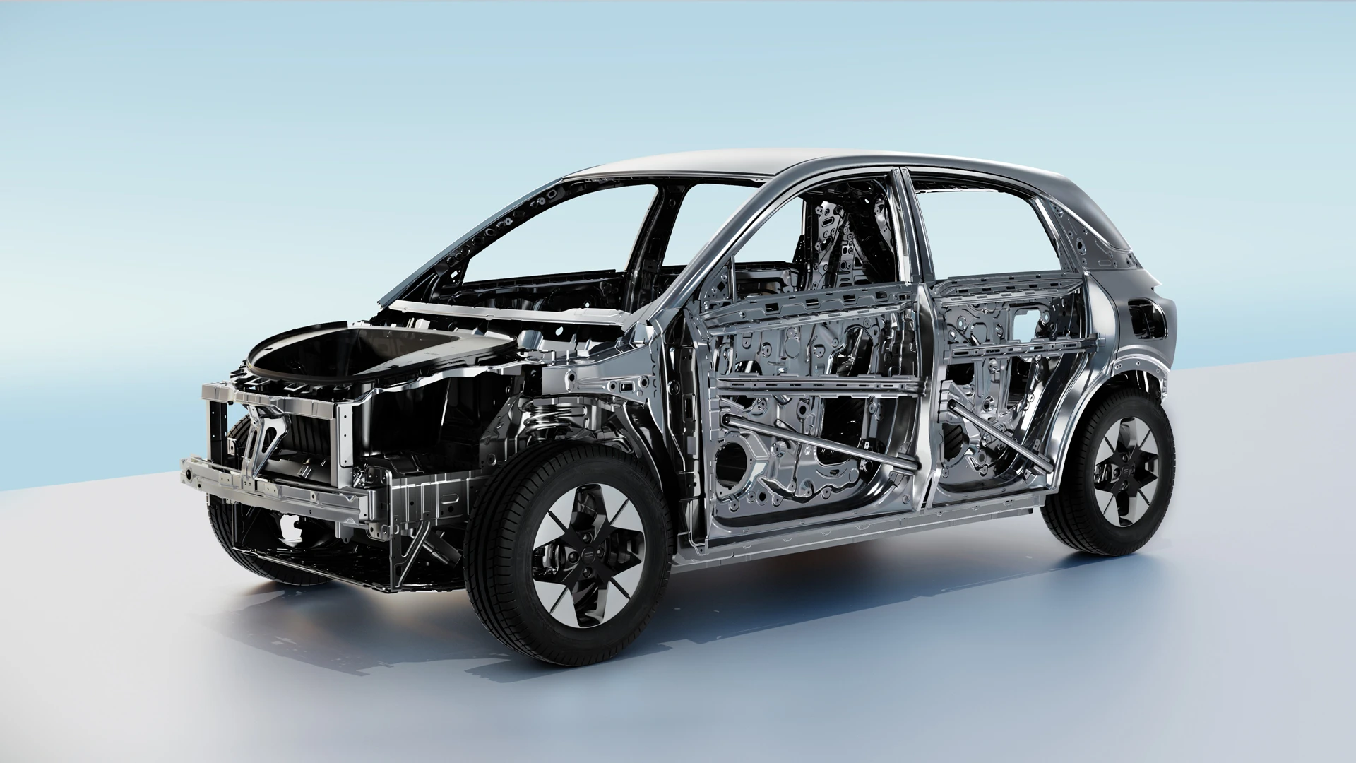 Geely EX2 35.4 kWh chassis view