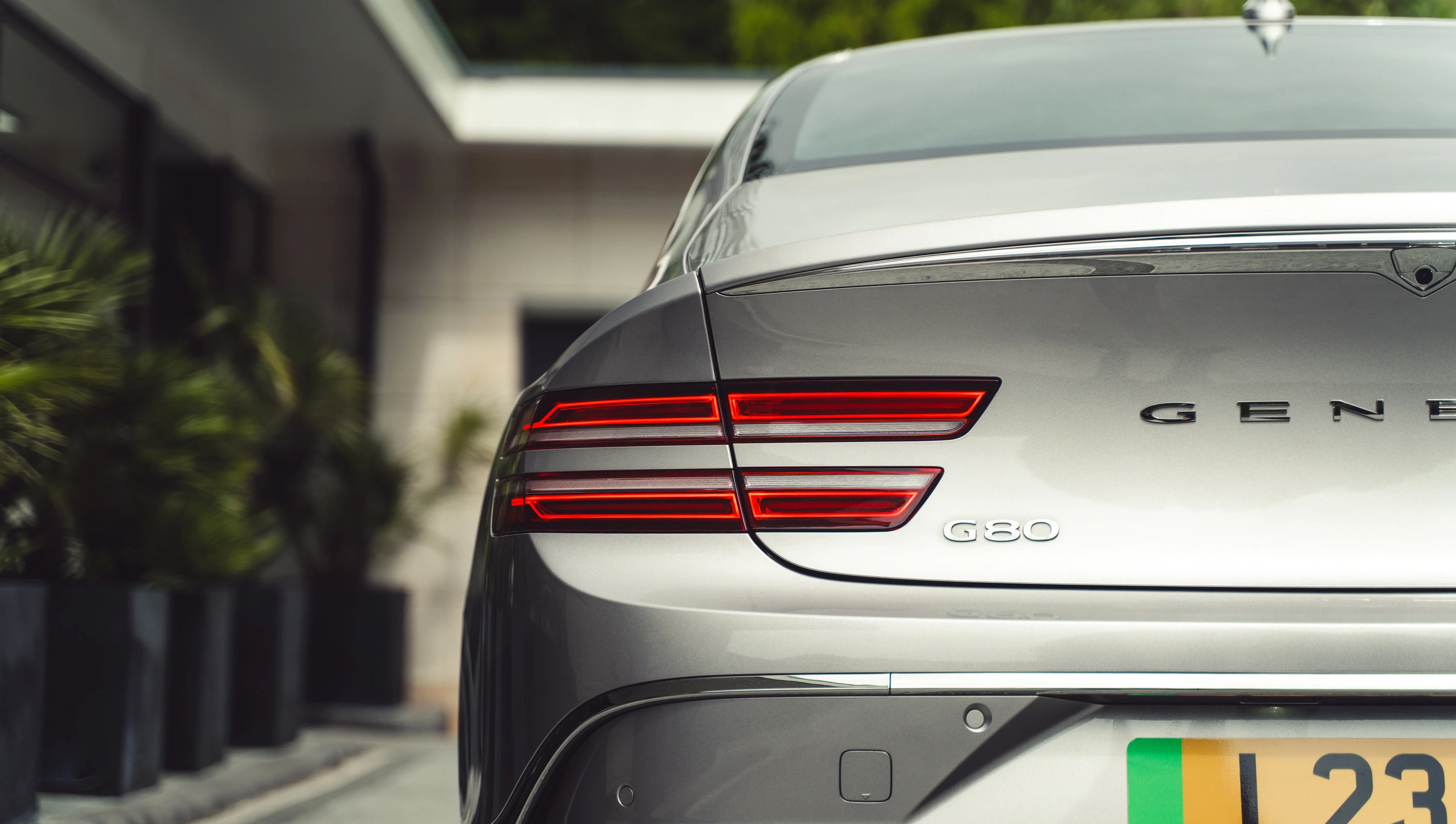 Genesis G80 Electrified AWD taillights view