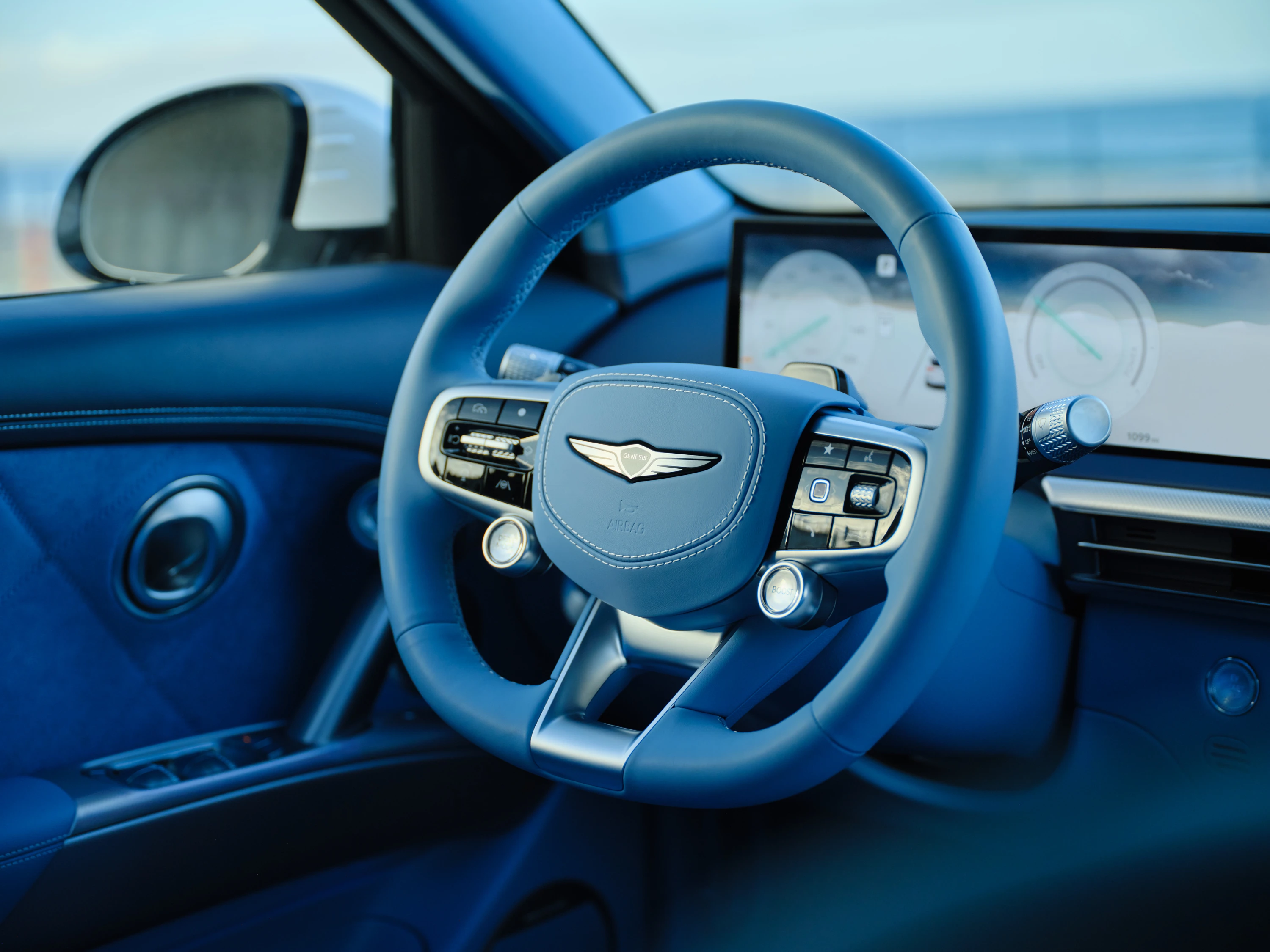 Genesis GV60 2026 AWD steeringwheel view
