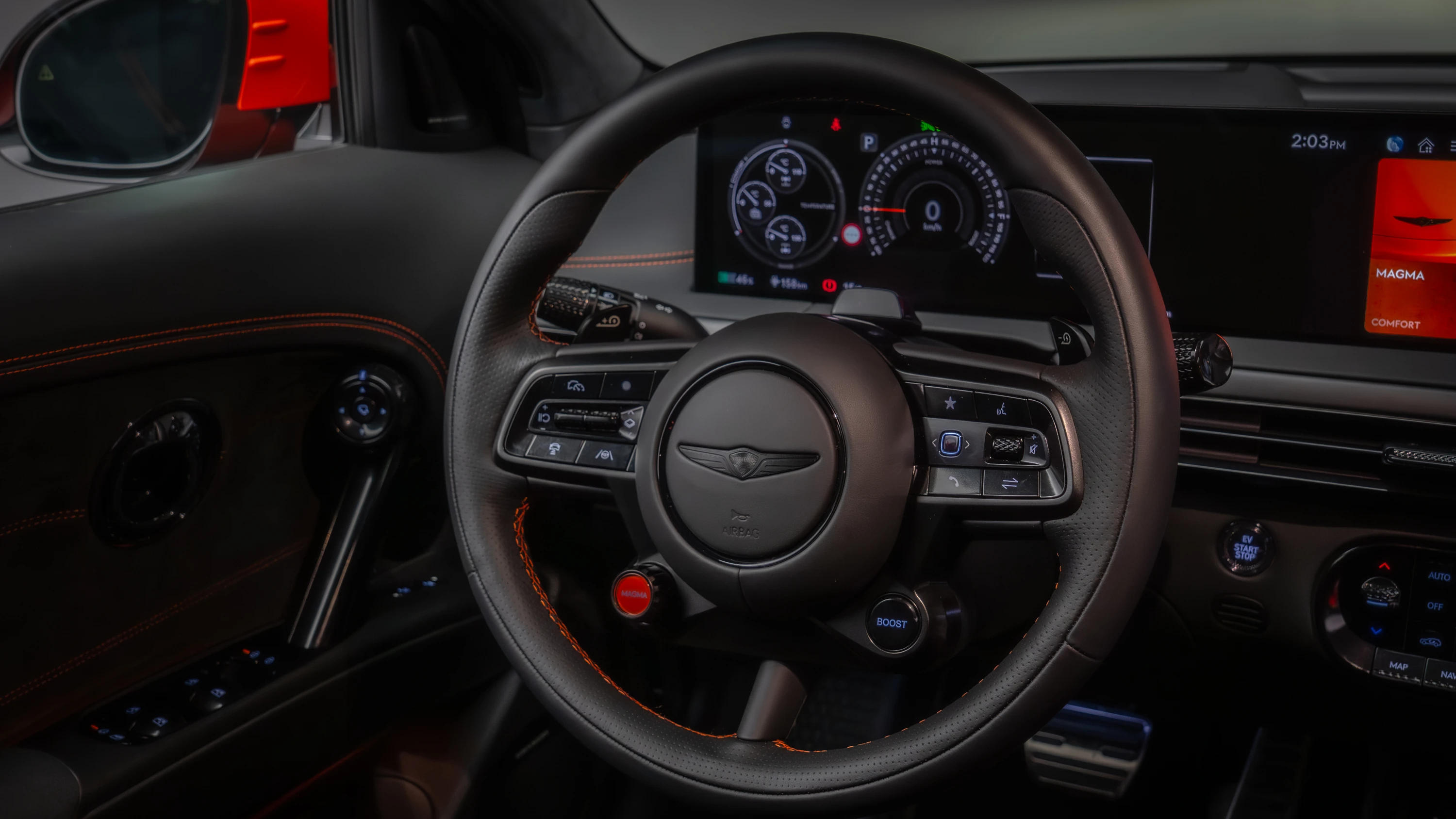 Genesis GV60 Magma steeringwheel view