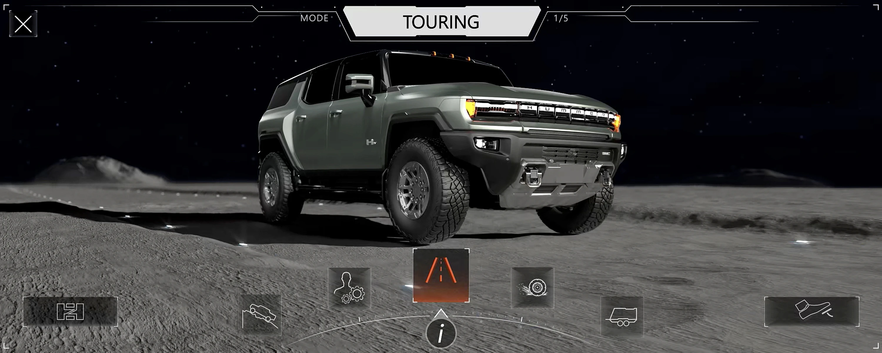 GMC Hummer EV SUV 3x drivemodes view