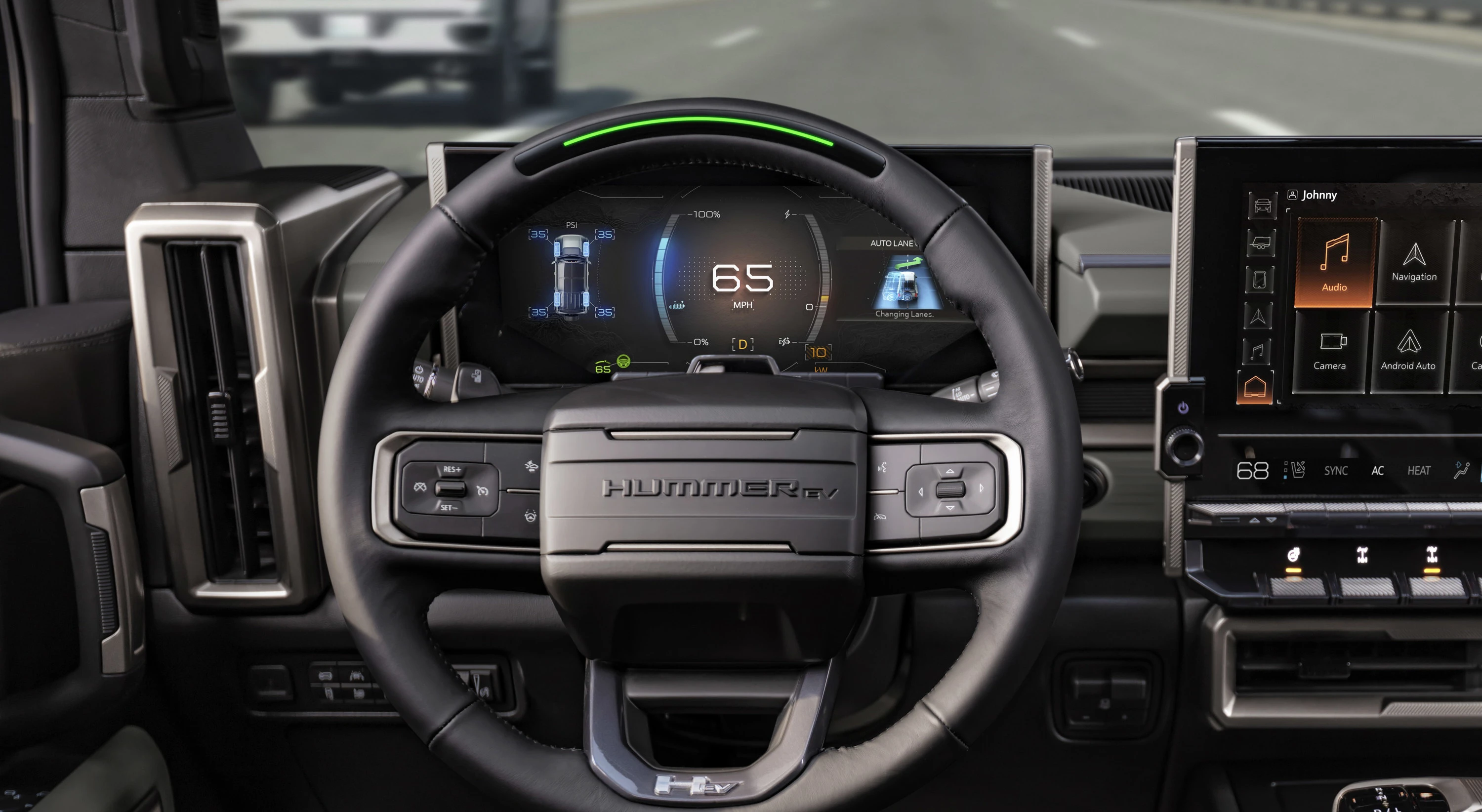GMC Hummer EV SUV 3x screens view
