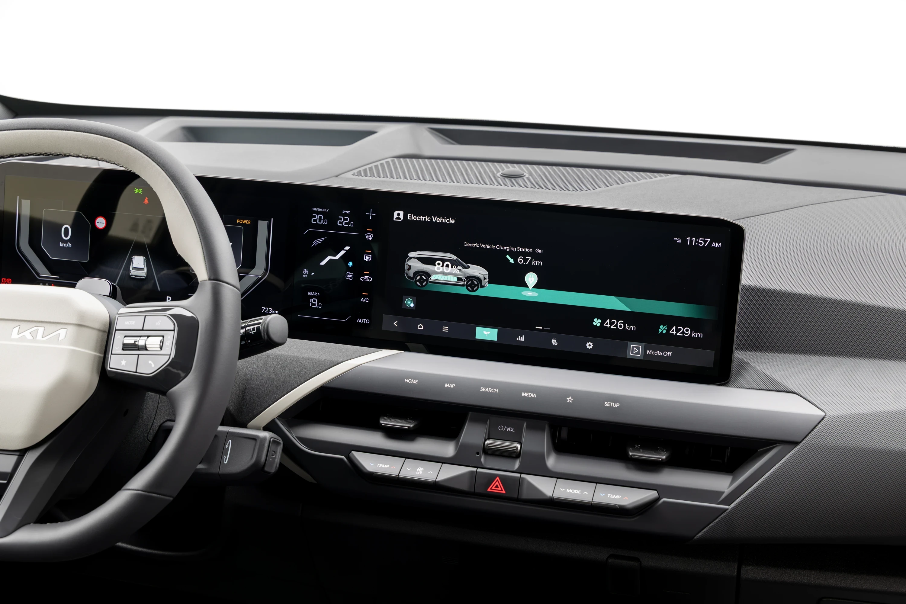 Kia EV5 Long Range AWD screens view