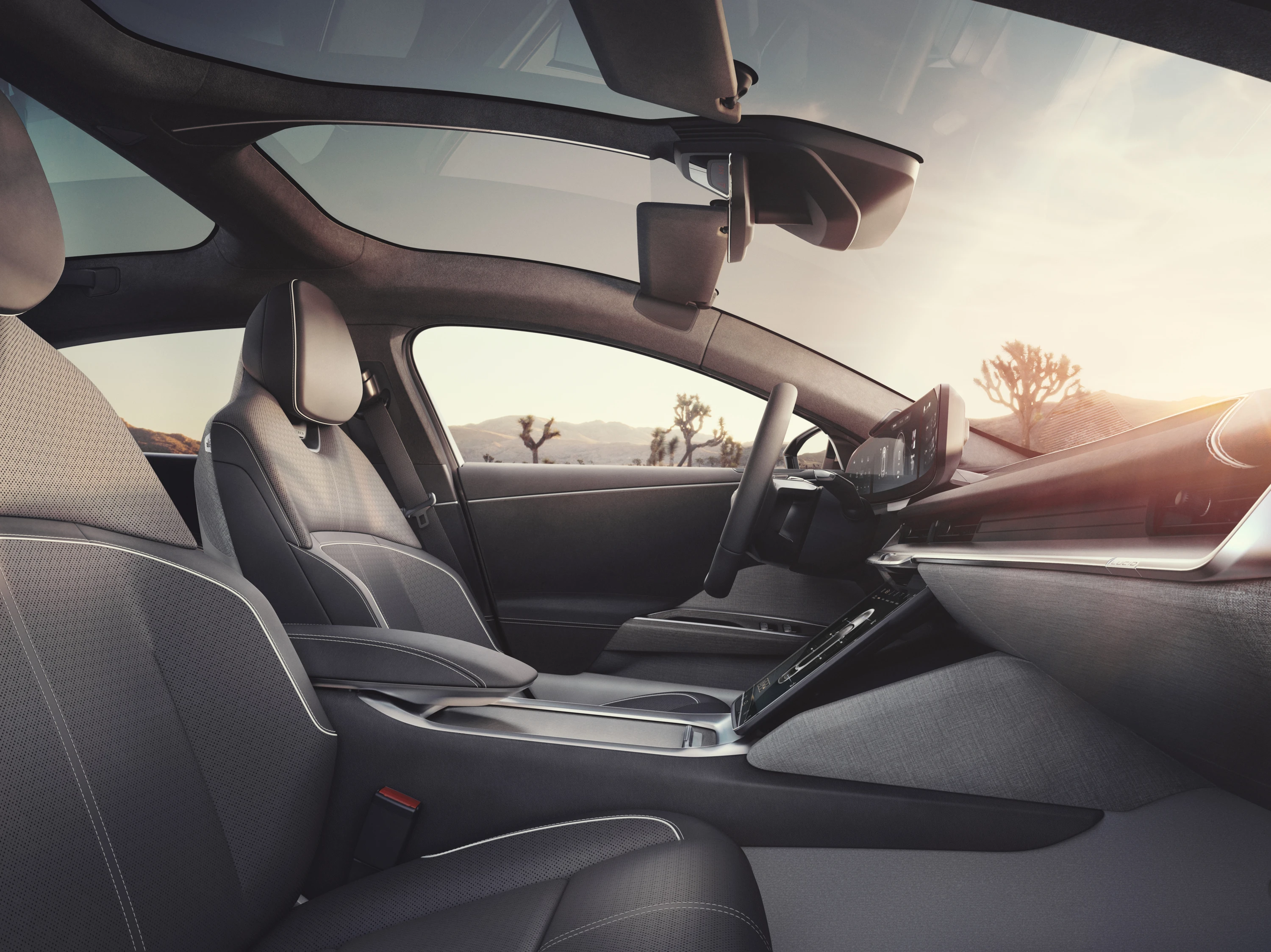 Lucid Air Grand Touring frontseats view