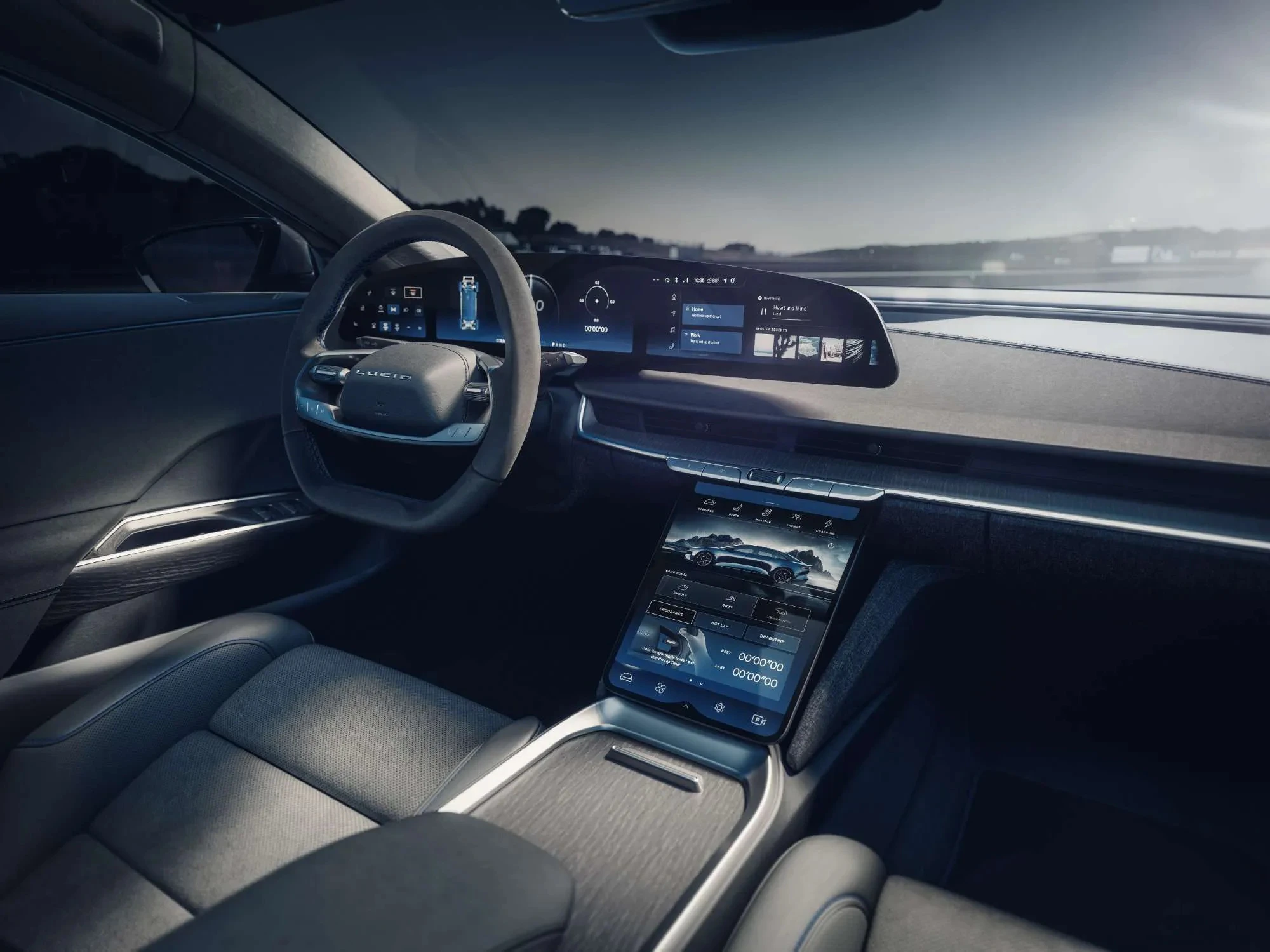 Lucid Air Sapphire screens view