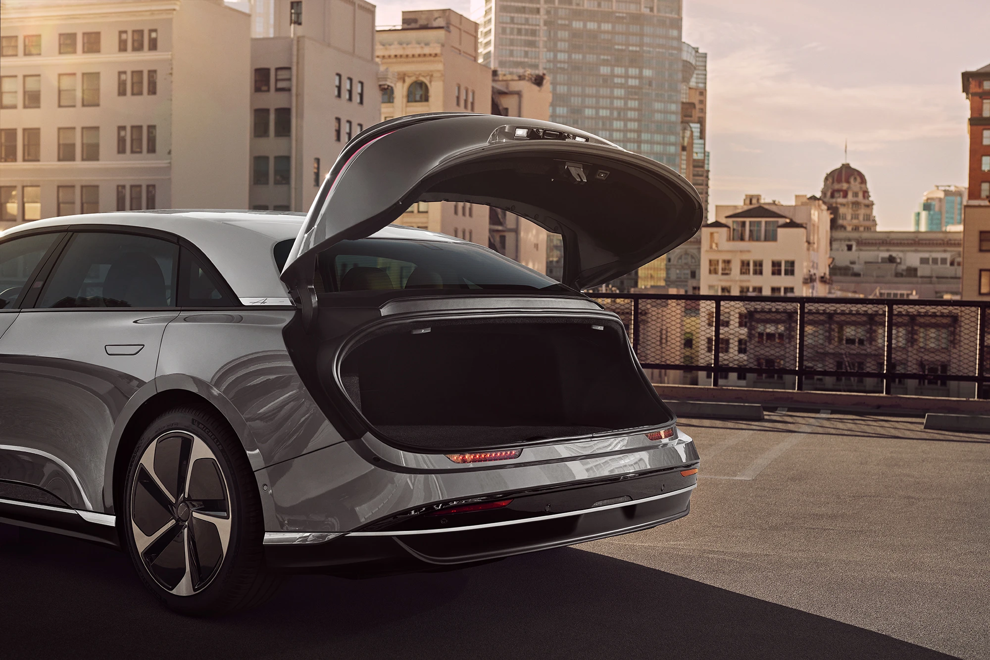 Lucid Air Touring trunk view