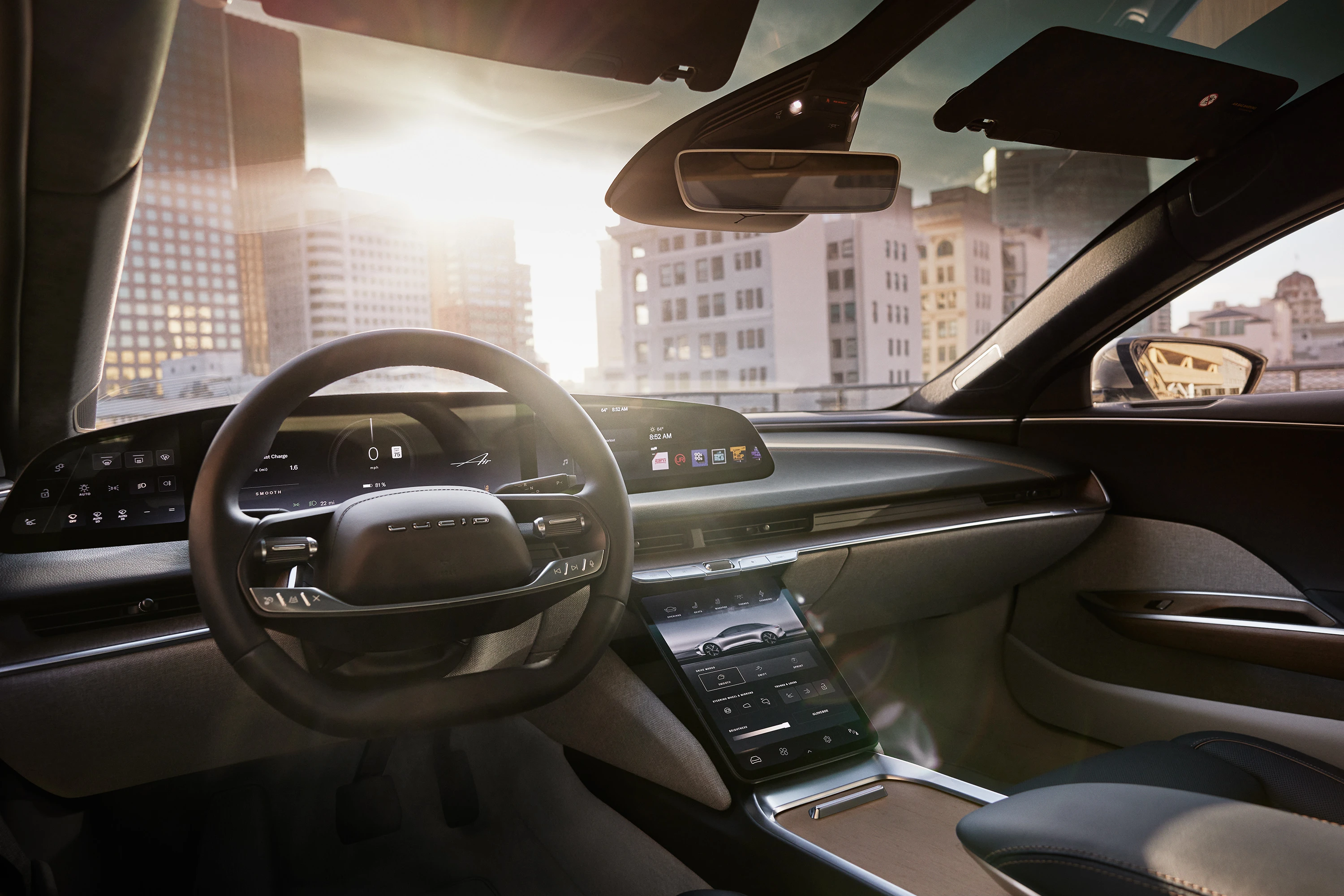 Lucid Air Touring screens view