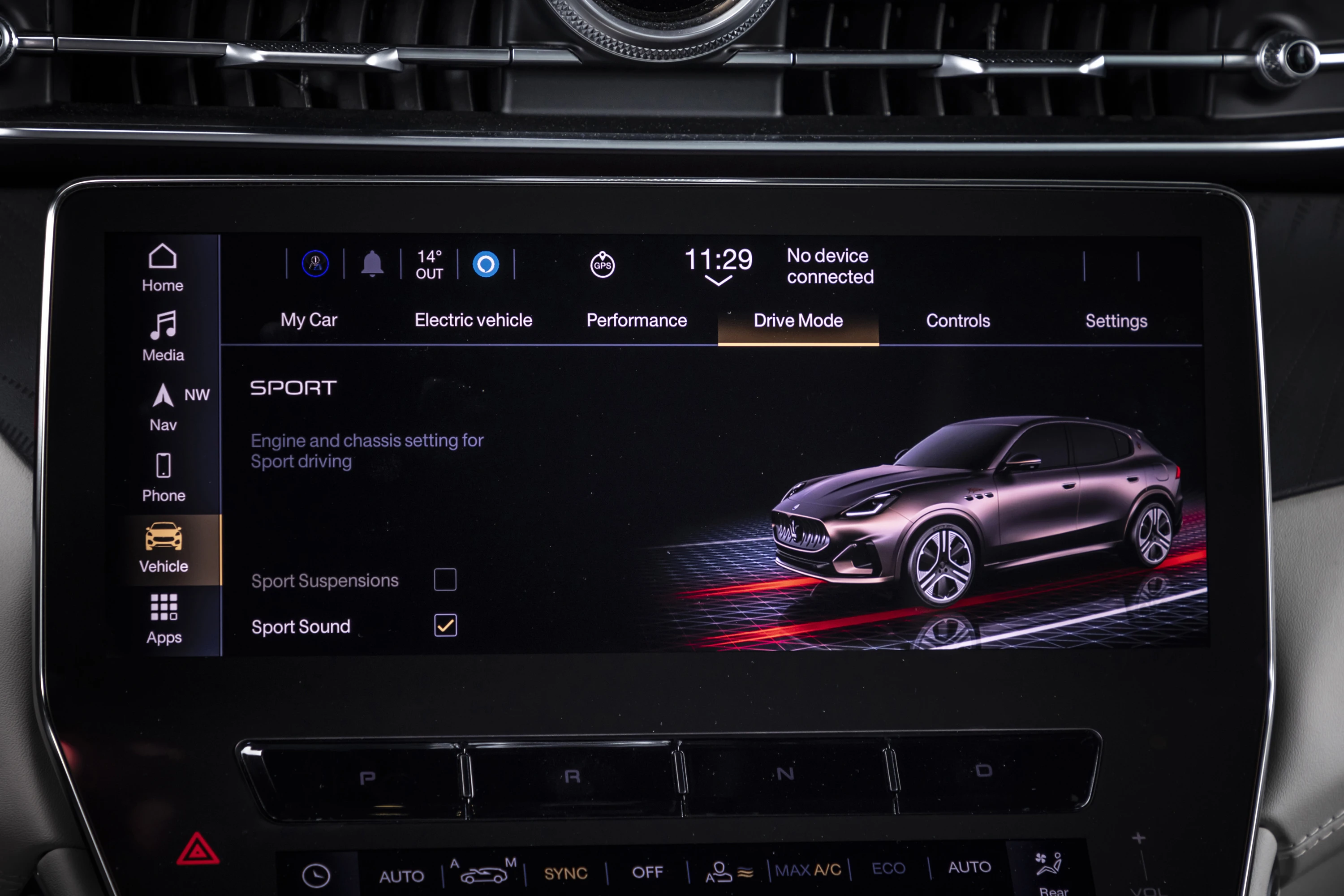 Maserati Grecale Folgore screens view