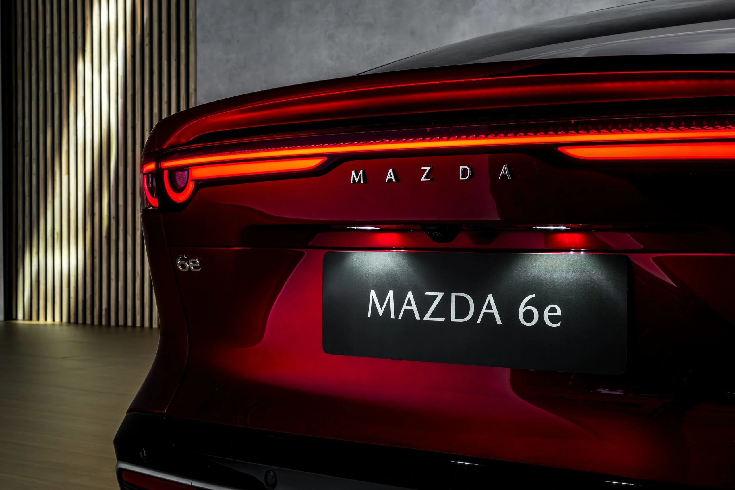 Mazda 6e 78 kWh taillights view