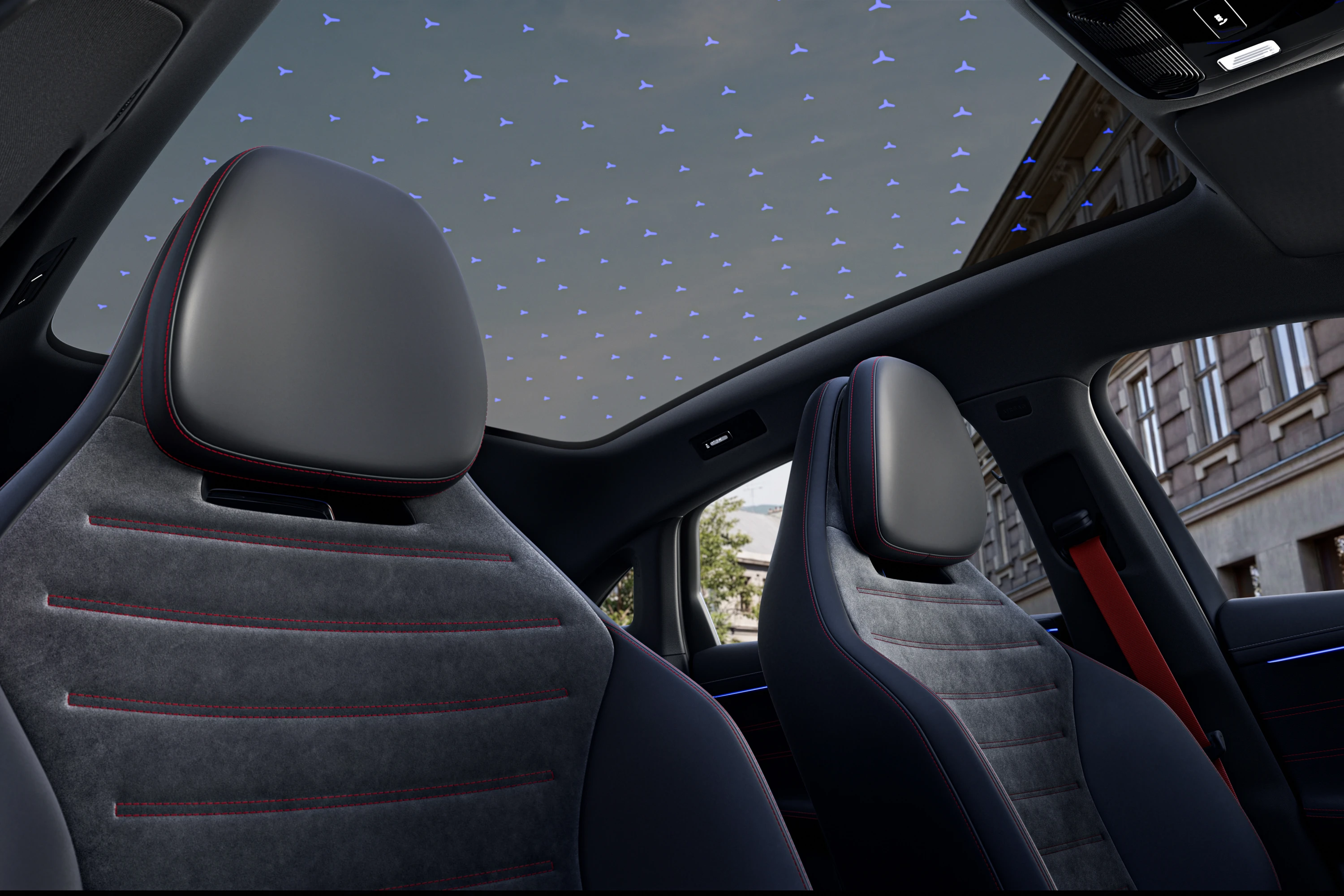 Mercedes C 400 4MATIC electric roof view