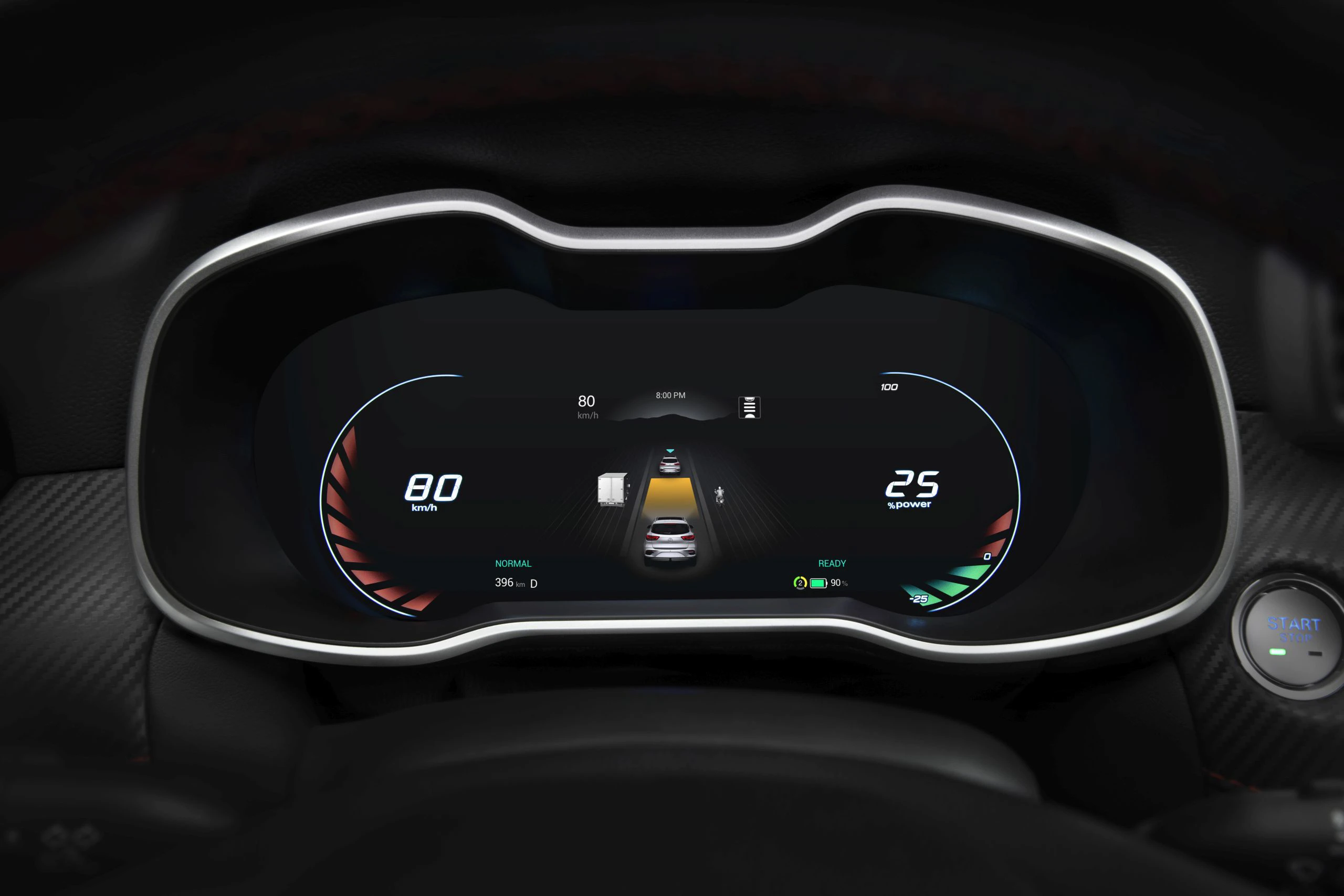 MG ZS EV Long Range screens view