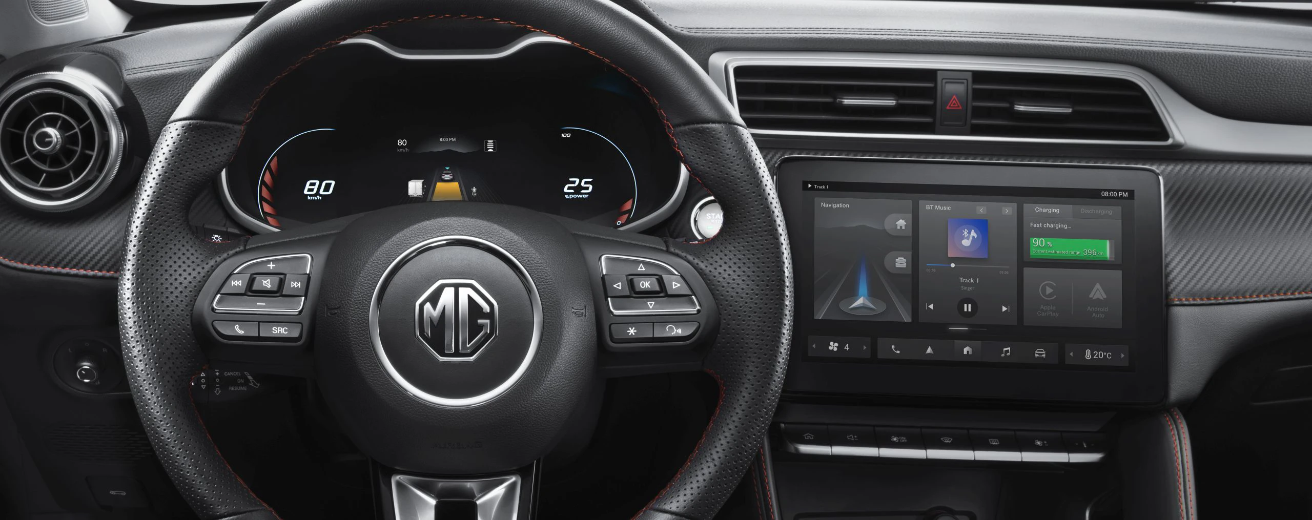 MG ZS EV Standard Range screens view