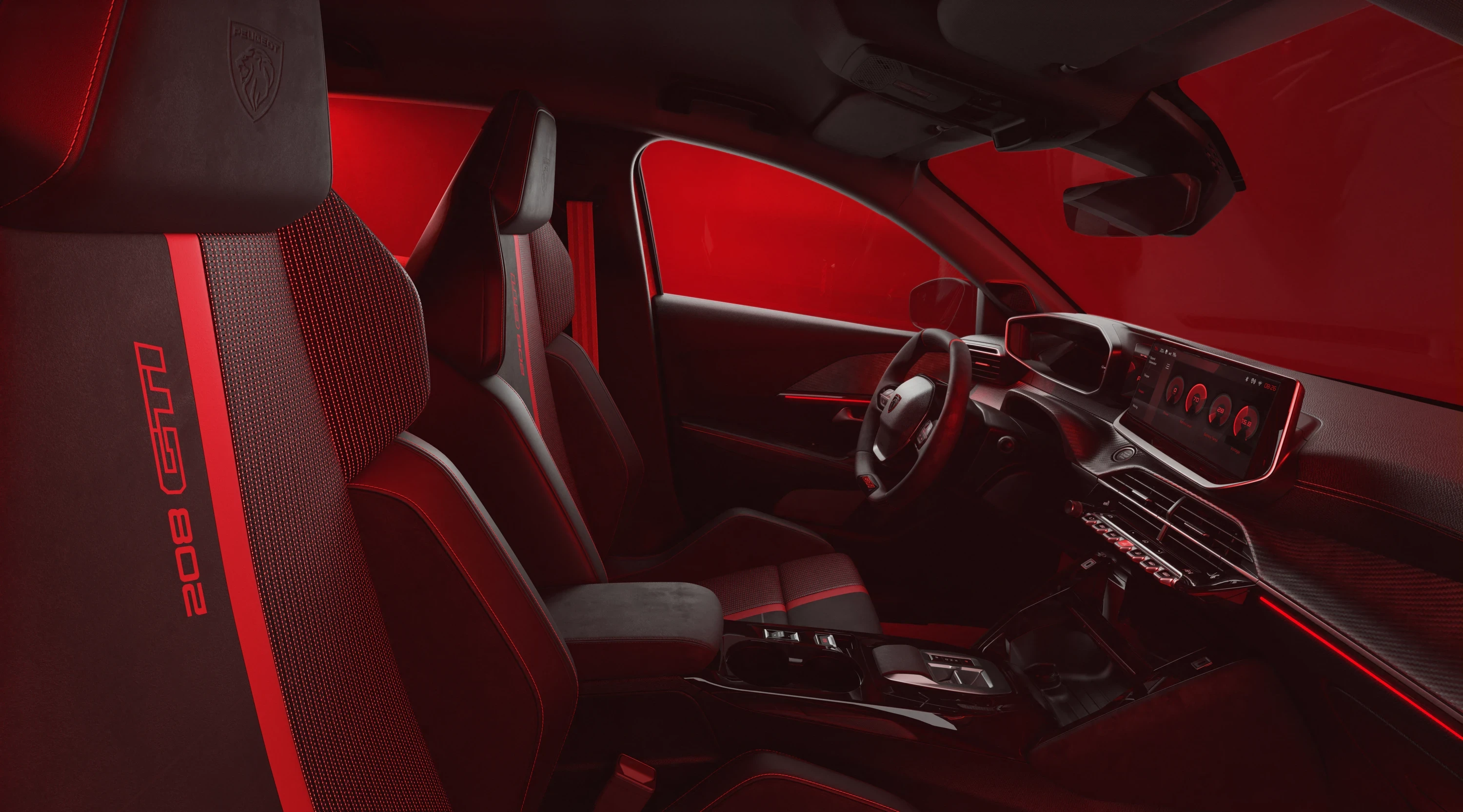 Peugeot E-208 GTi frontseats view