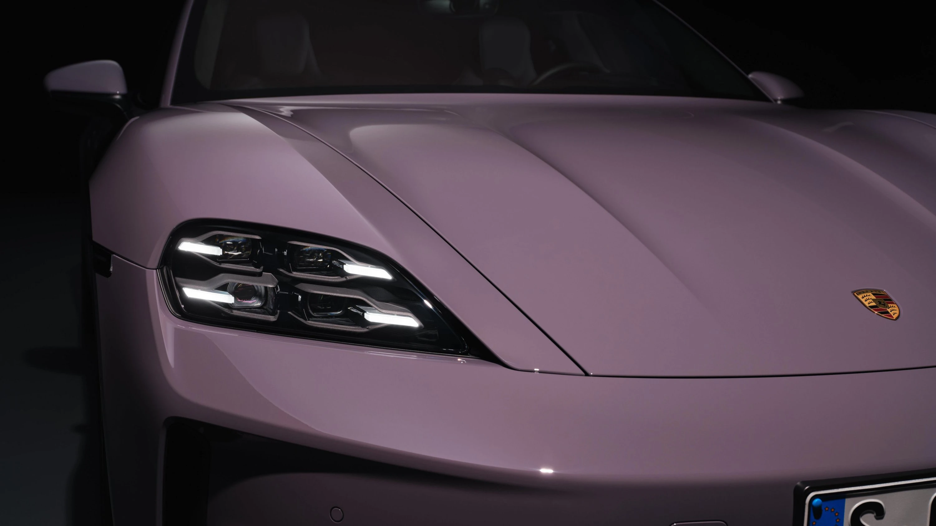 Porsche Taycan 4S Sport Turismo headlights view