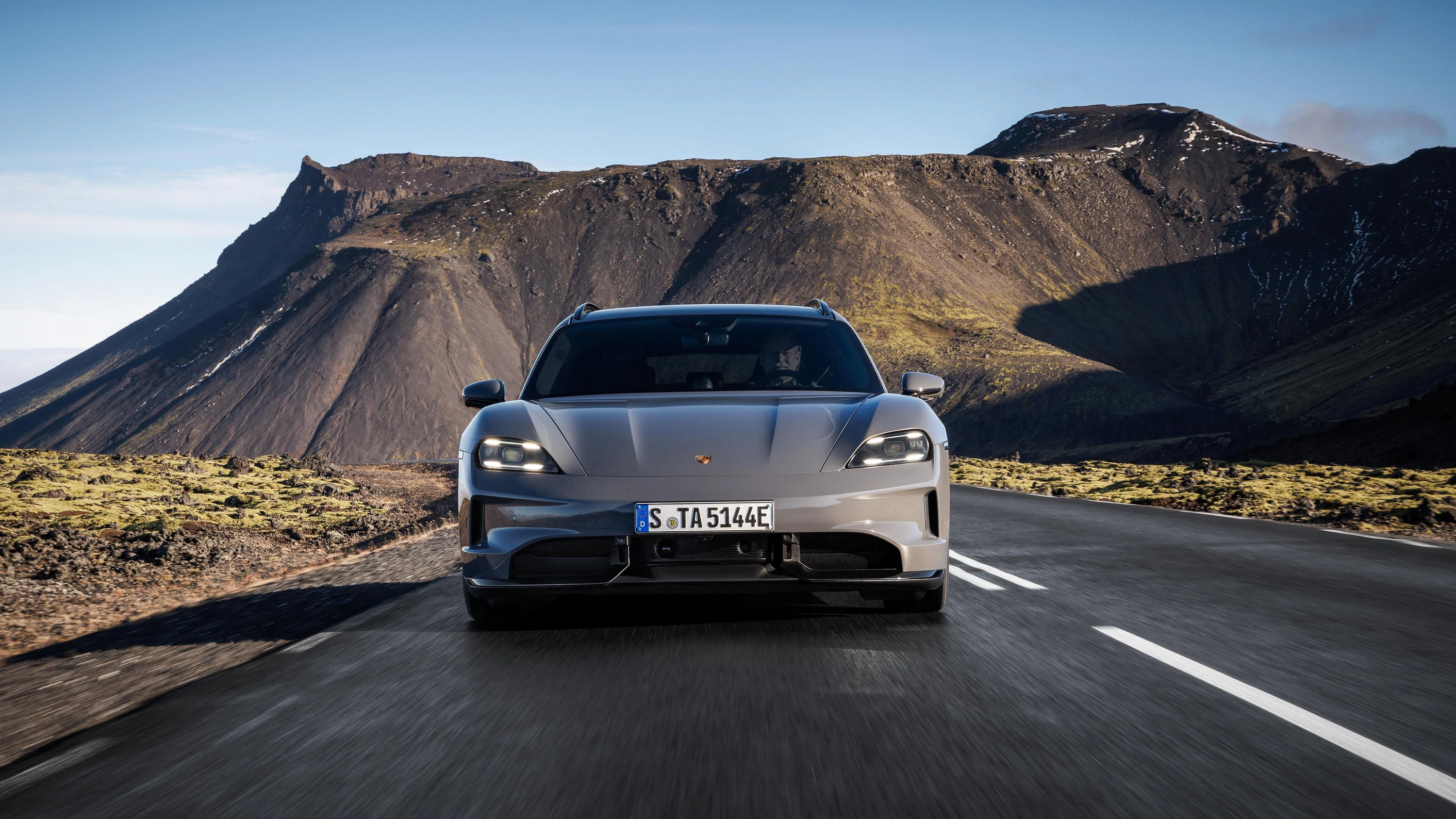 Porsche Taycan GTS Sport Turismo headlights view