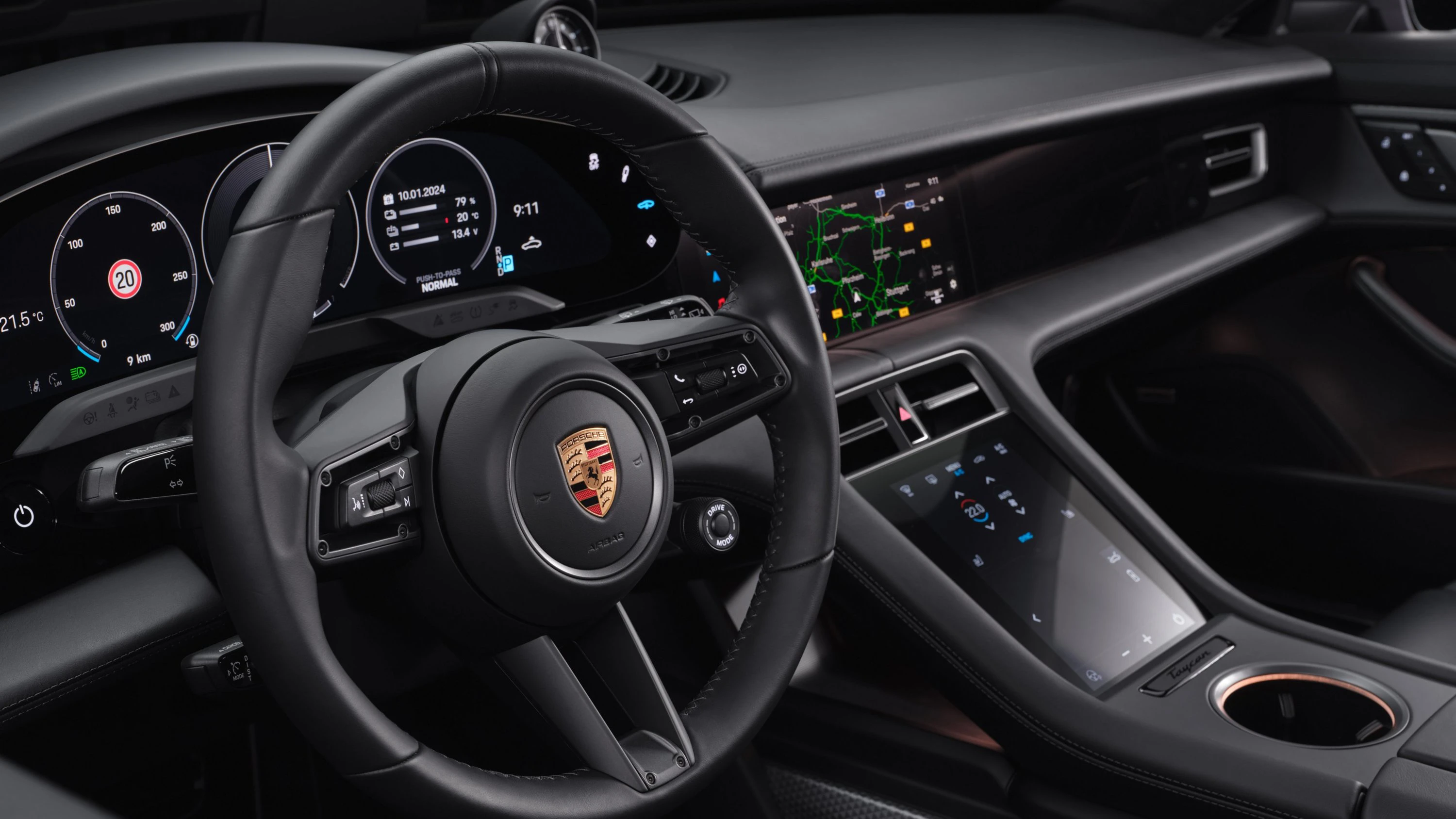 Porsche Taycan Sport Turismo screens view
