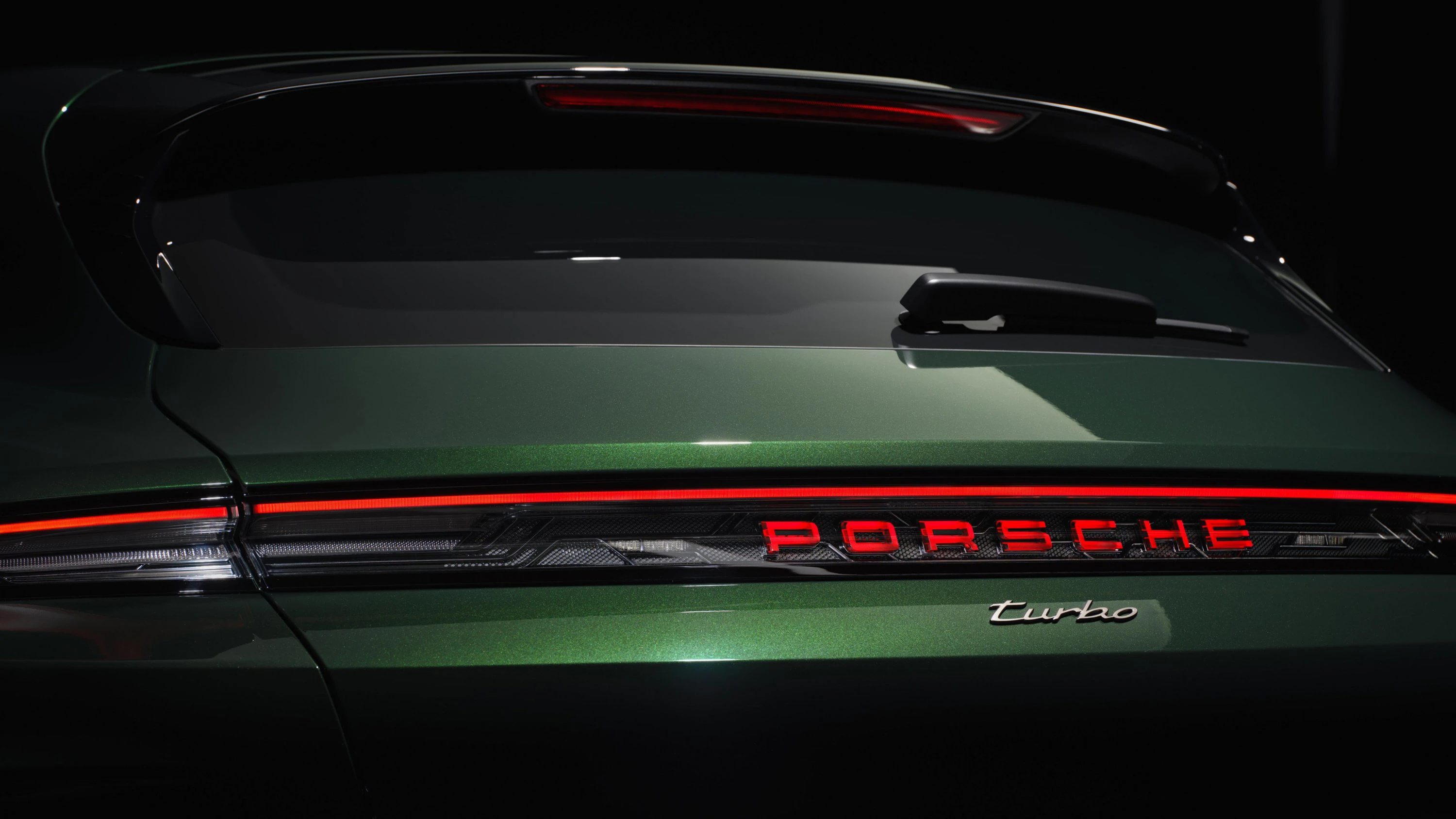 Porsche Taycan Turbo Cross Turismo rearlights view