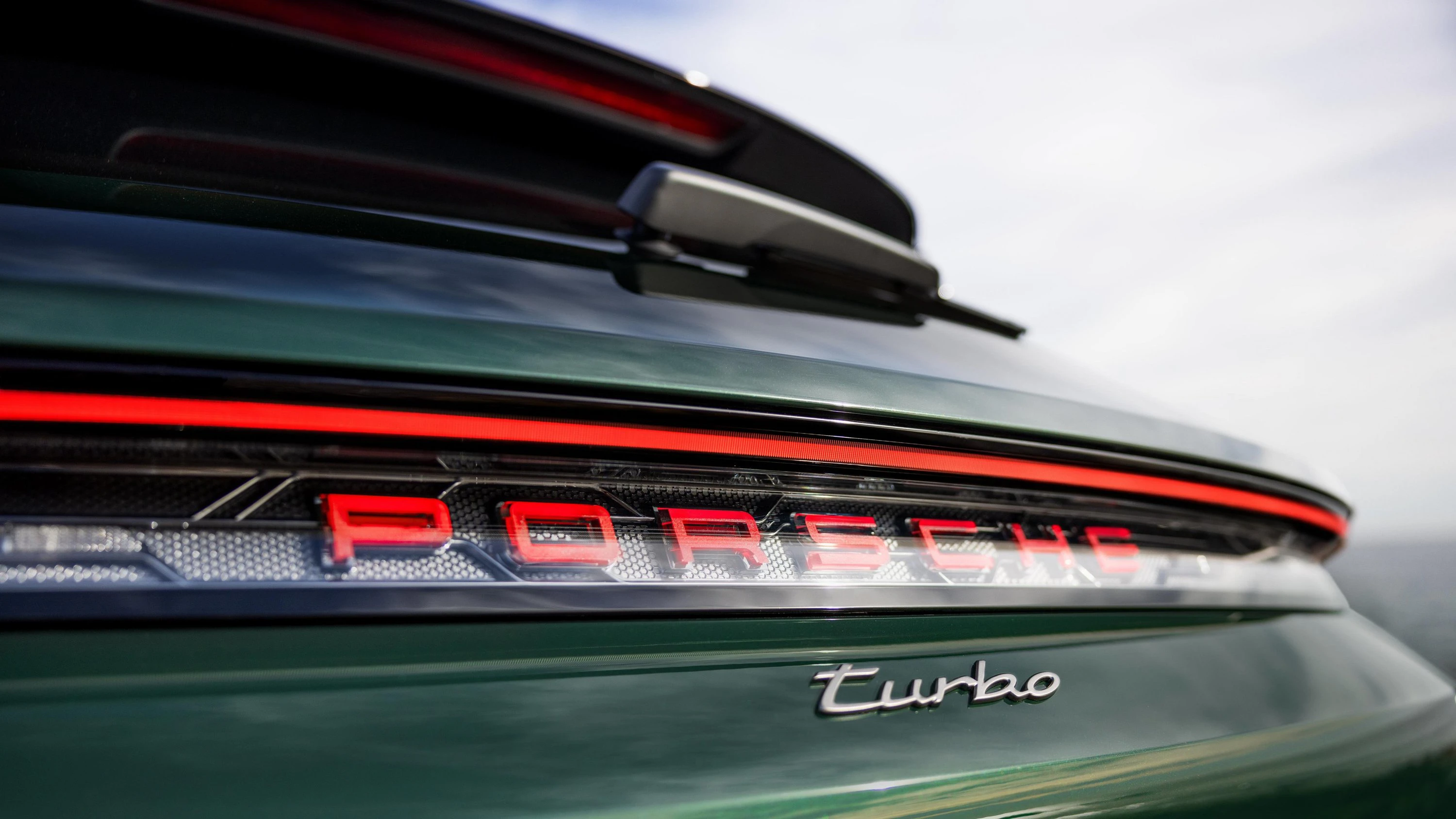 Porsche Taycan Turbo S Cross Turismo rearlights view