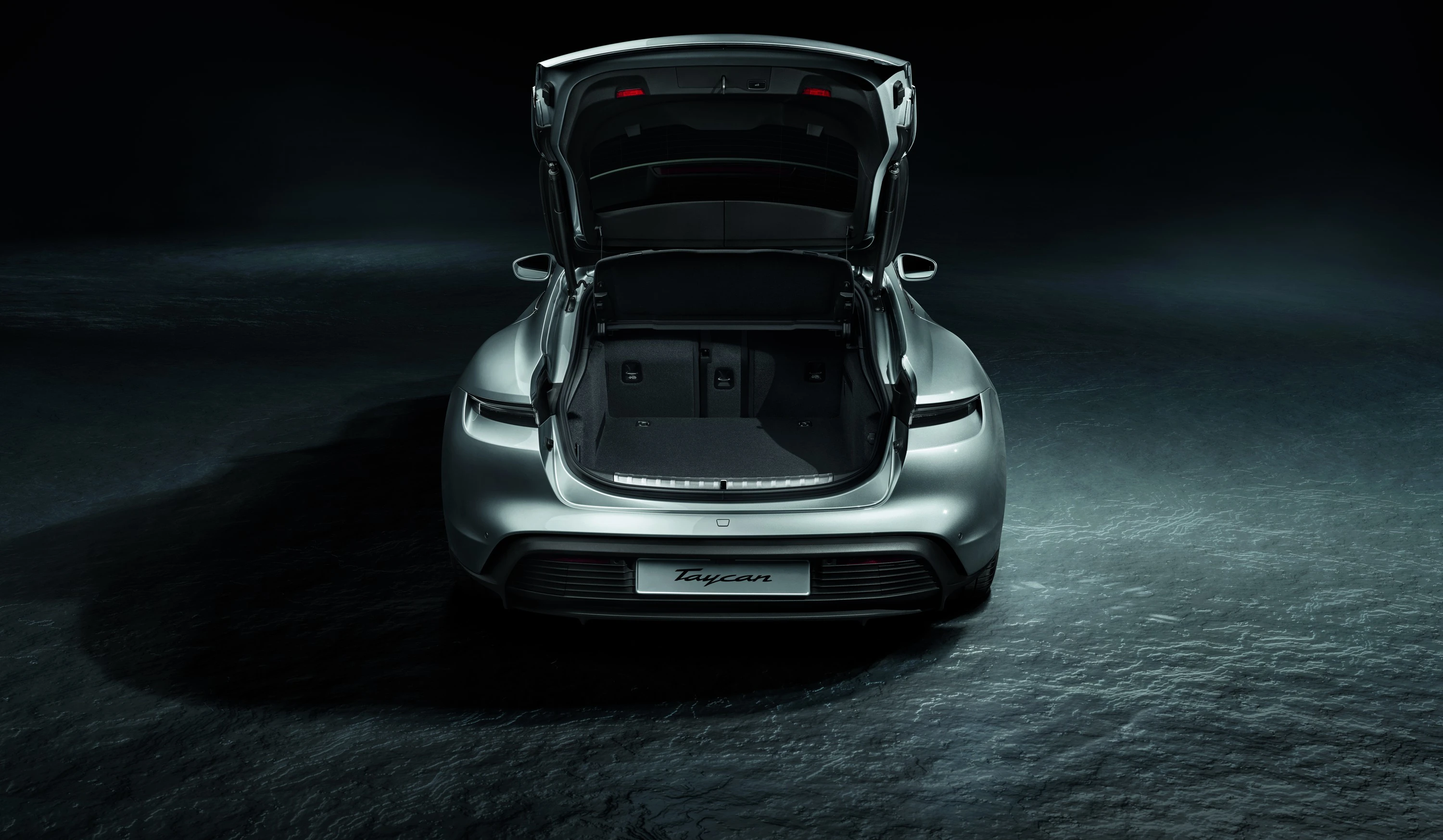 Porsche Taycan Turbo Sport Turismo trunk view