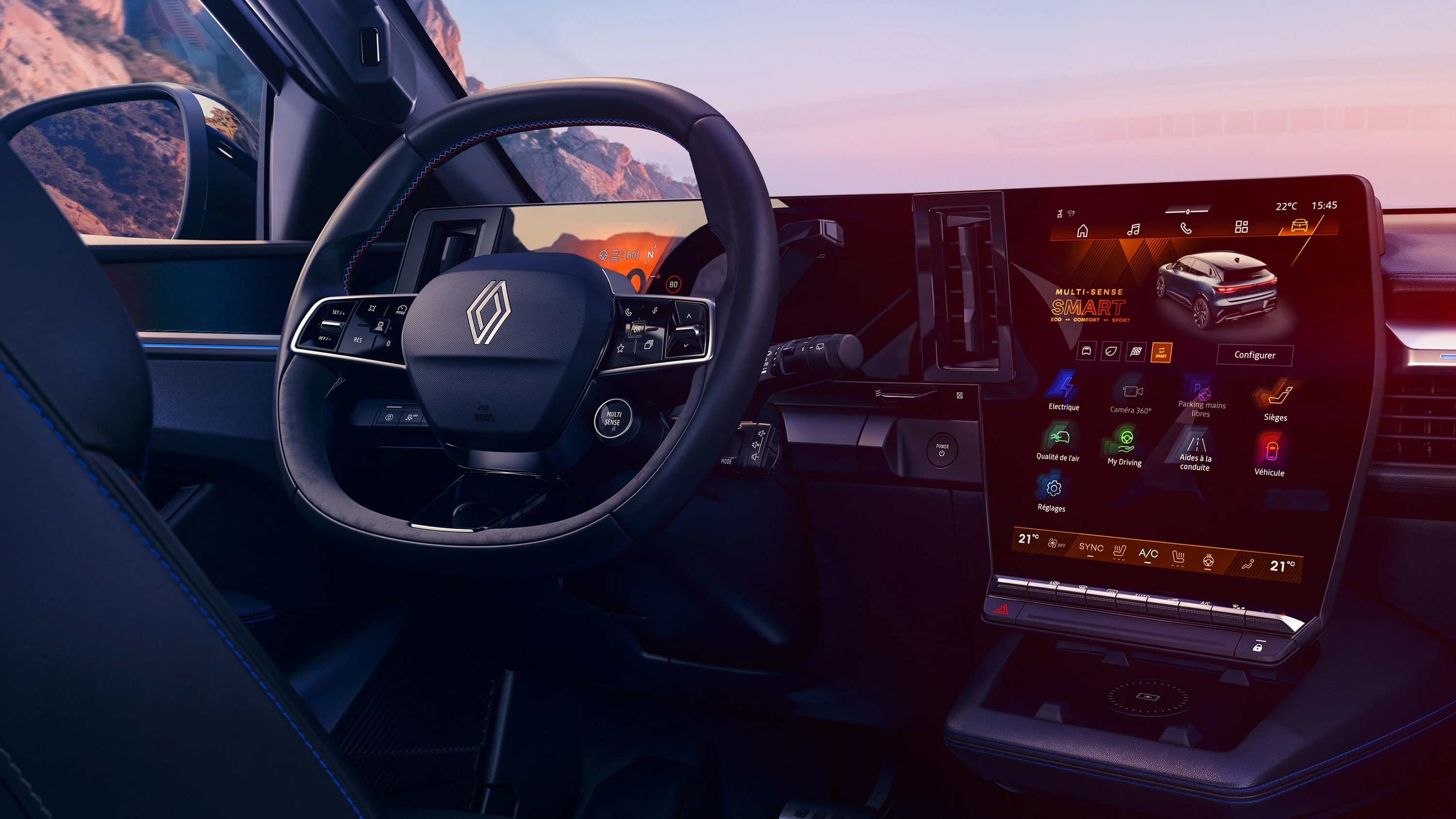 Renault Megane E-Tech 67 kWh steeringwheel view
