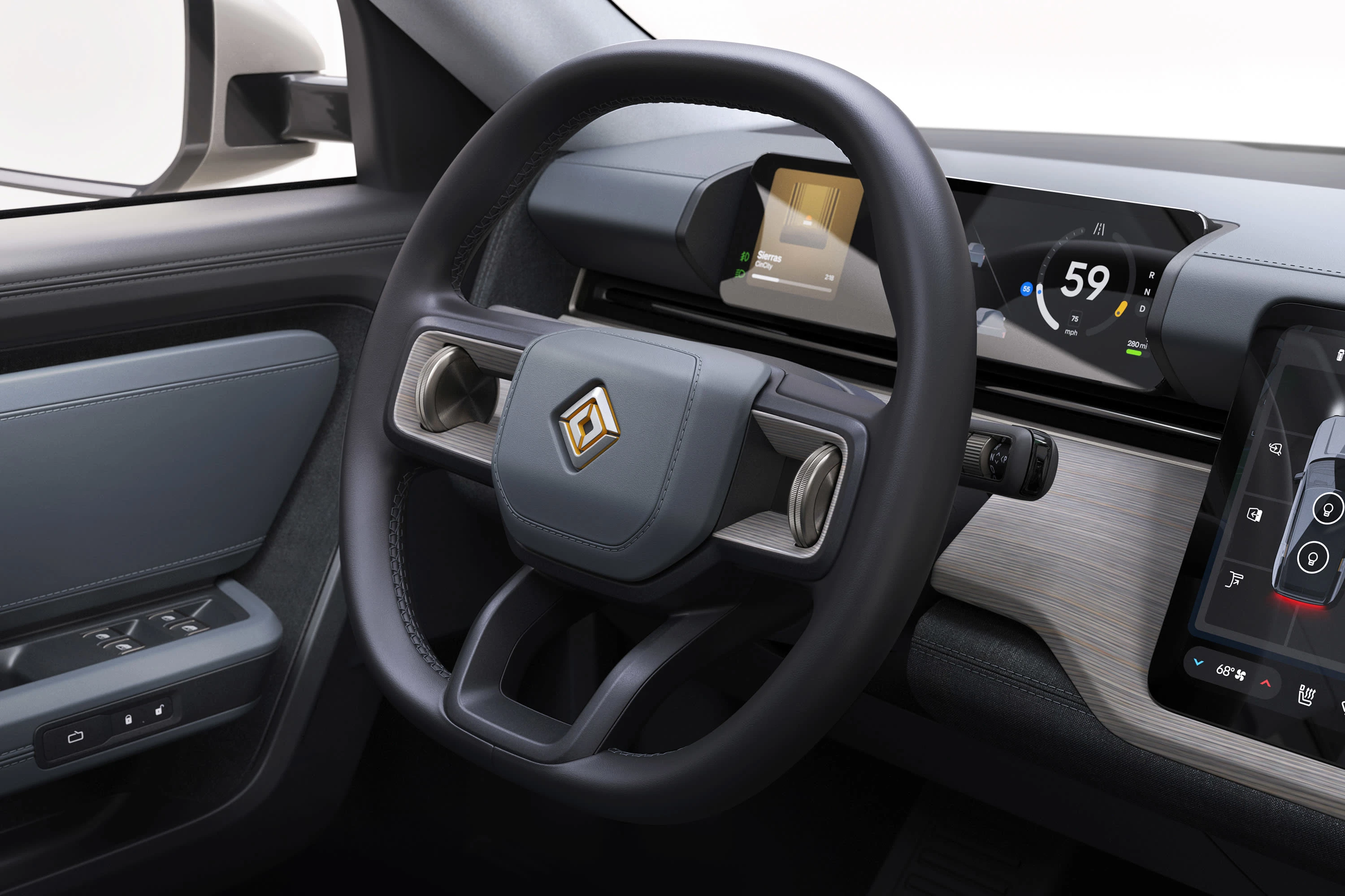 Rivian R2 RWD Long Range screens view