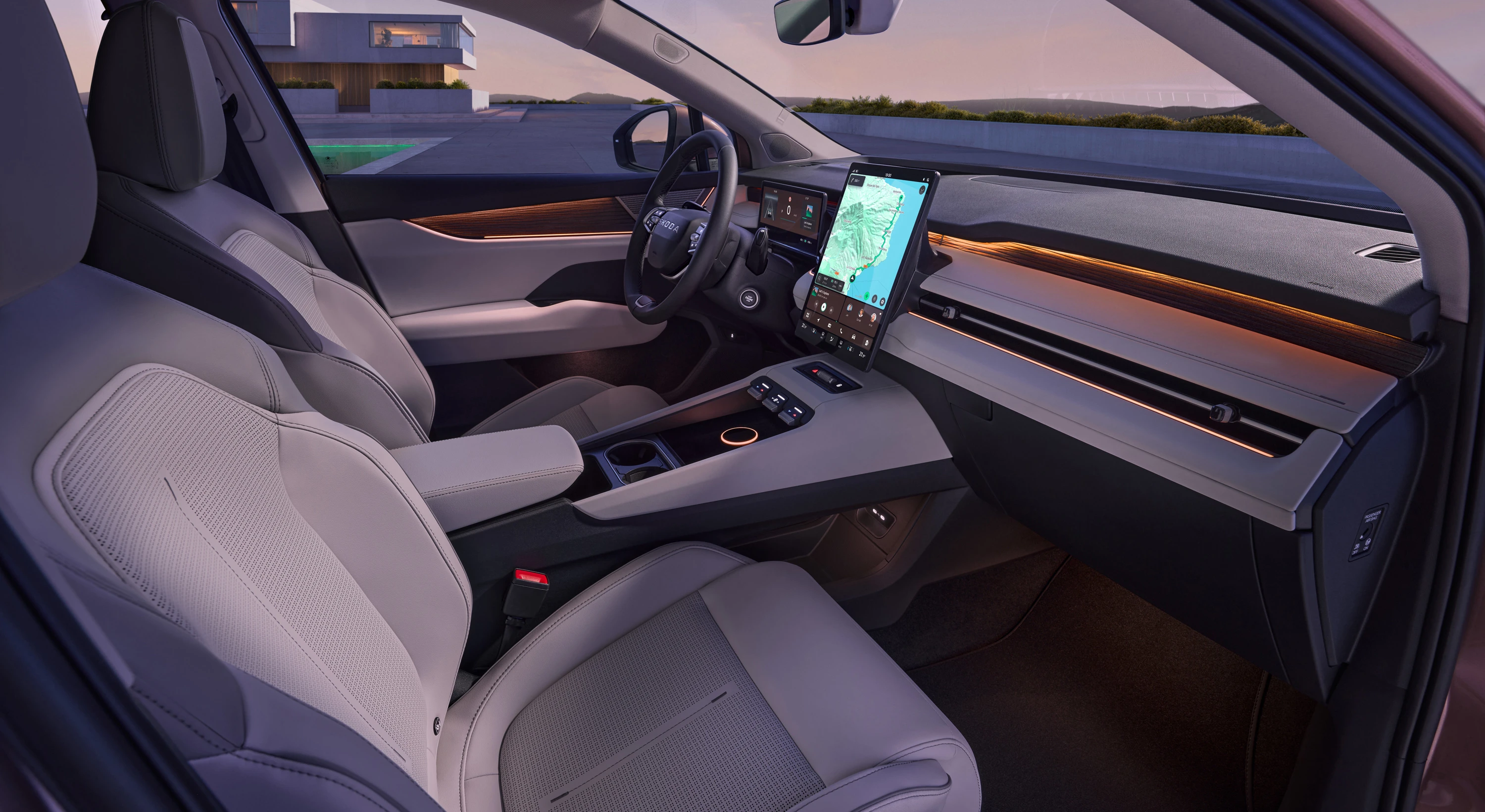 Skoda Peaq 90 frontseats view