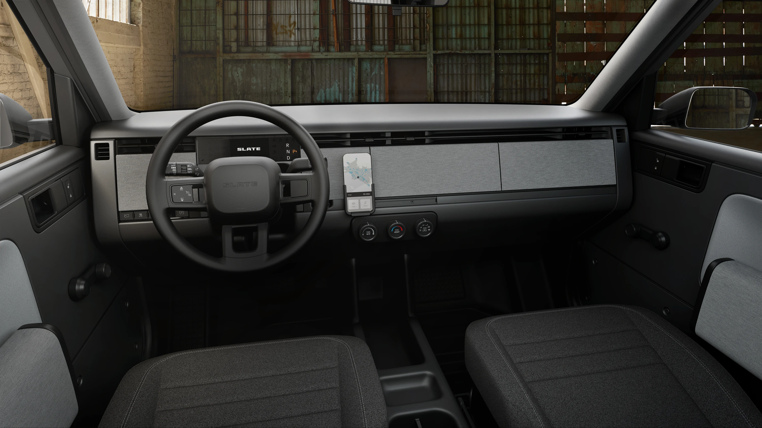 Slate Truck 65 kWh screens view