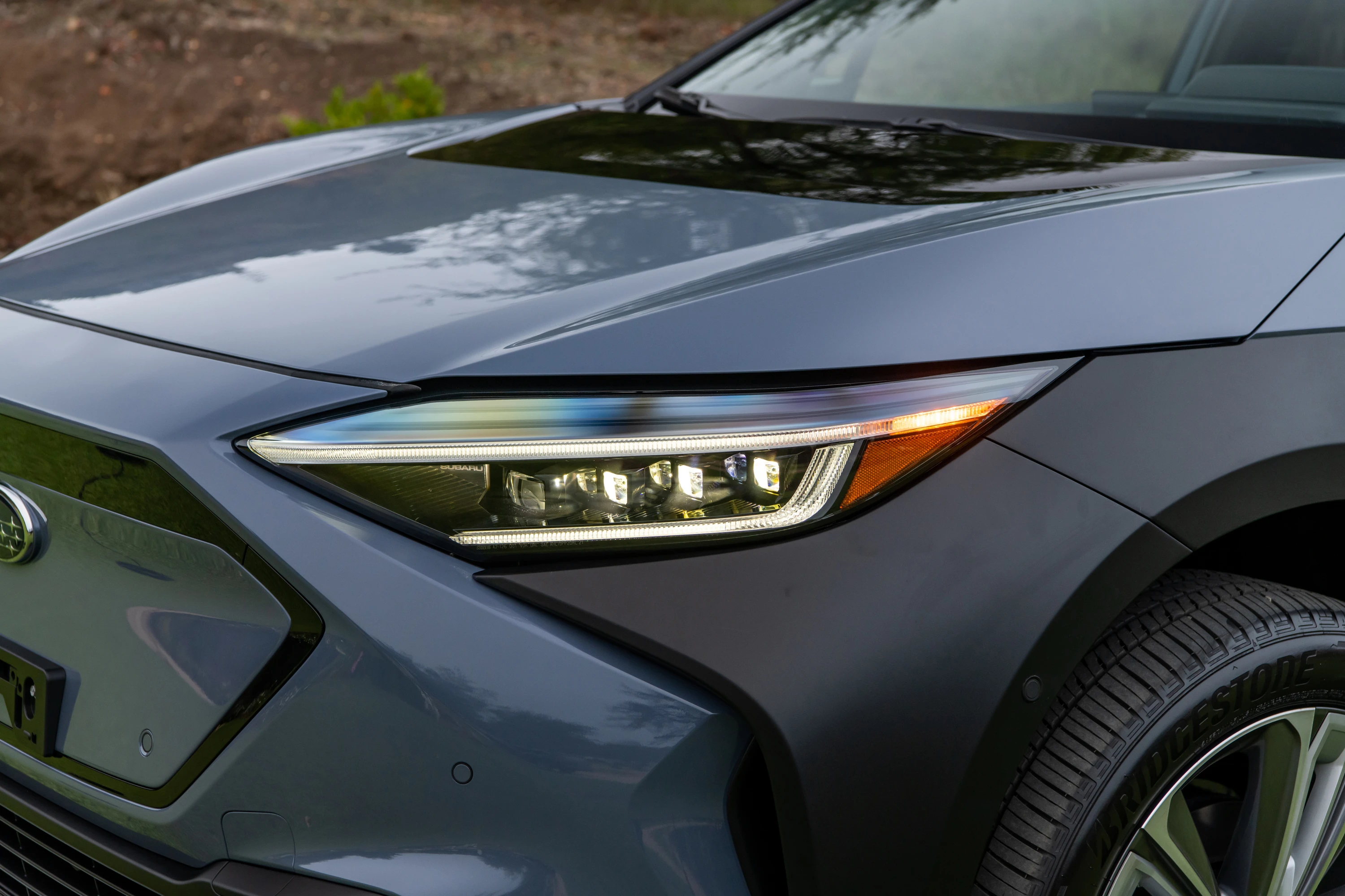 Subaru Solterra AWD headlights view