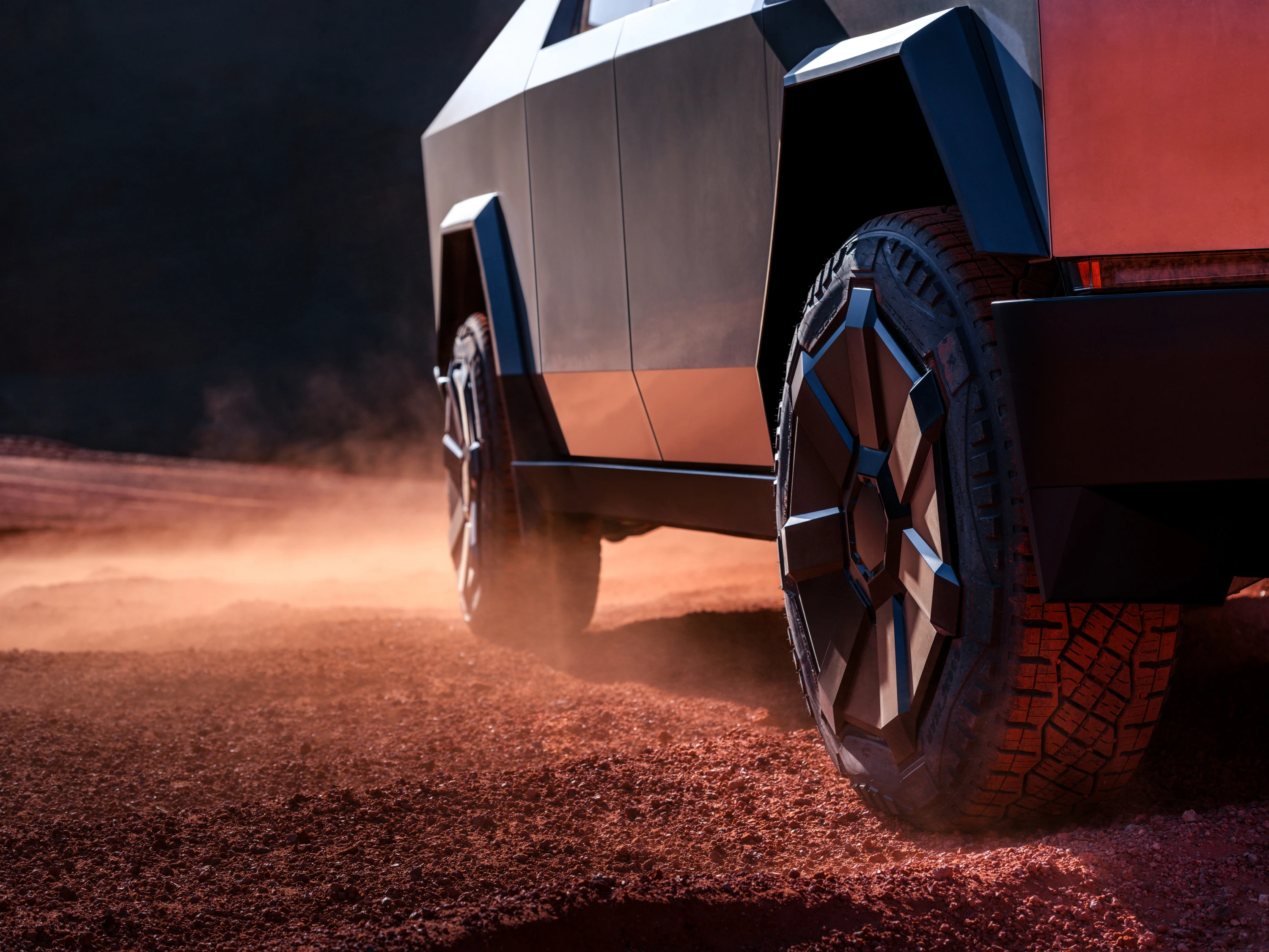 Tesla Cybertruck Cyberbeast wheels view