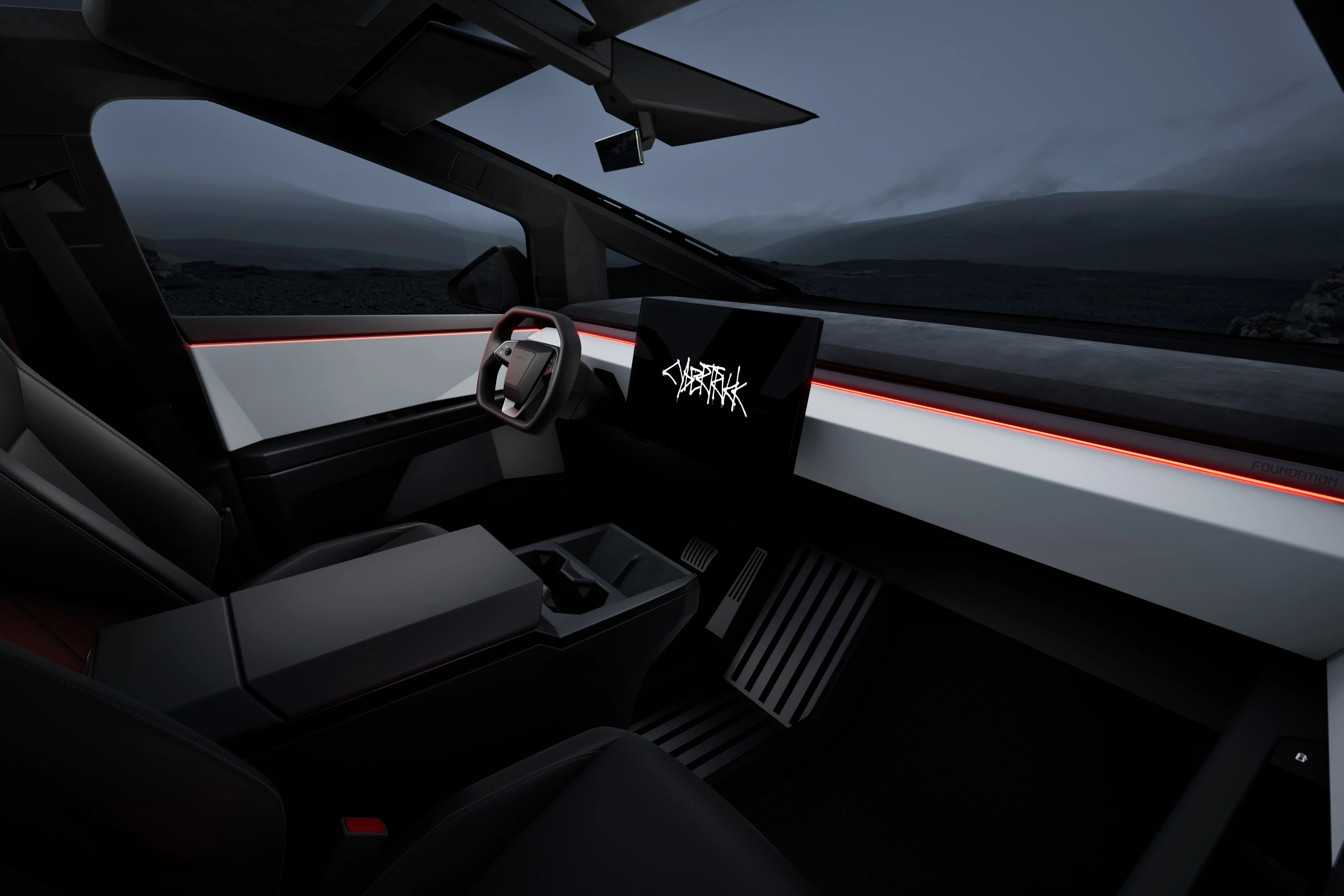 Tesla Cybertruck Cyberbeast interior view