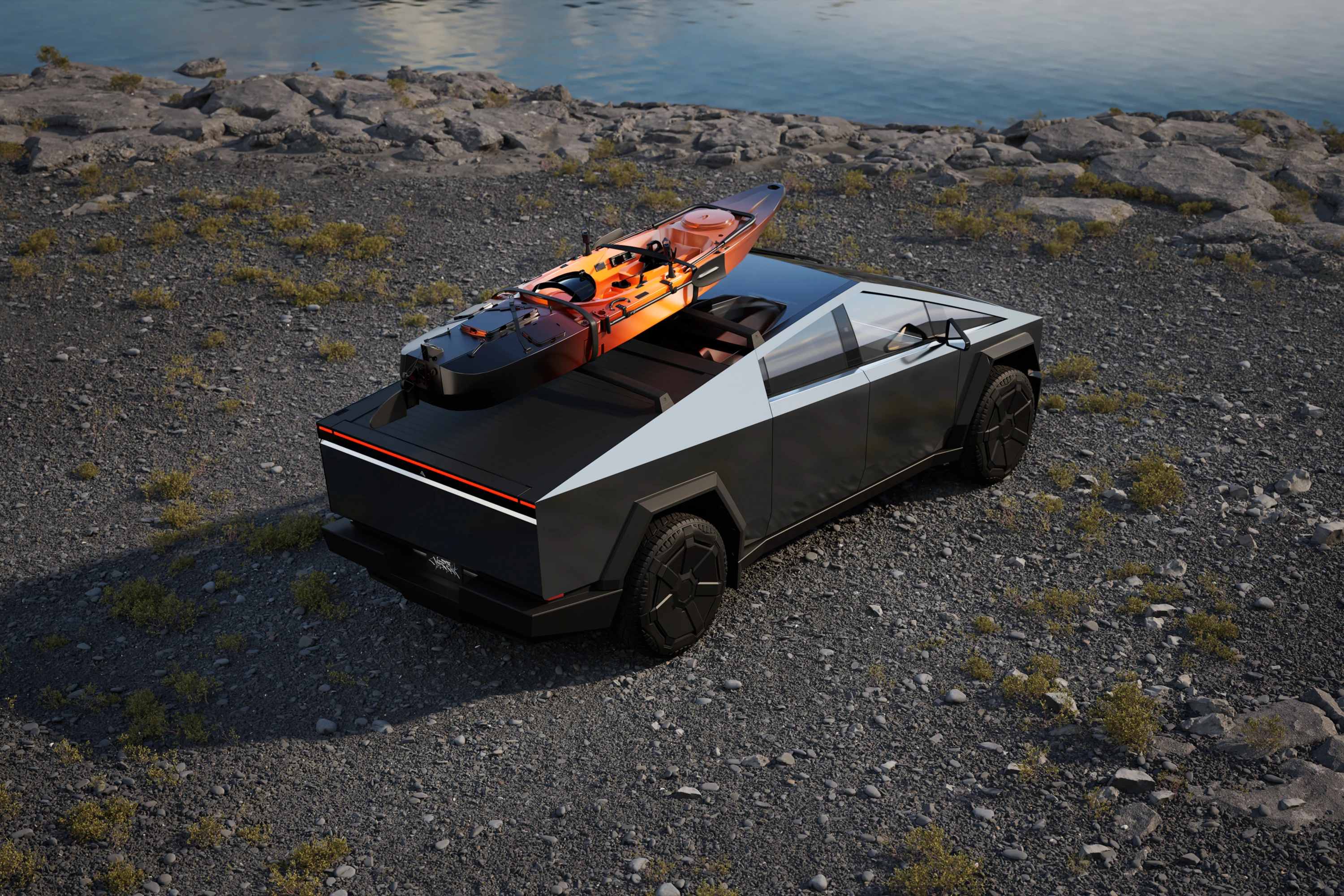 Tesla Cybertruck Cyberbeast roofcargo view