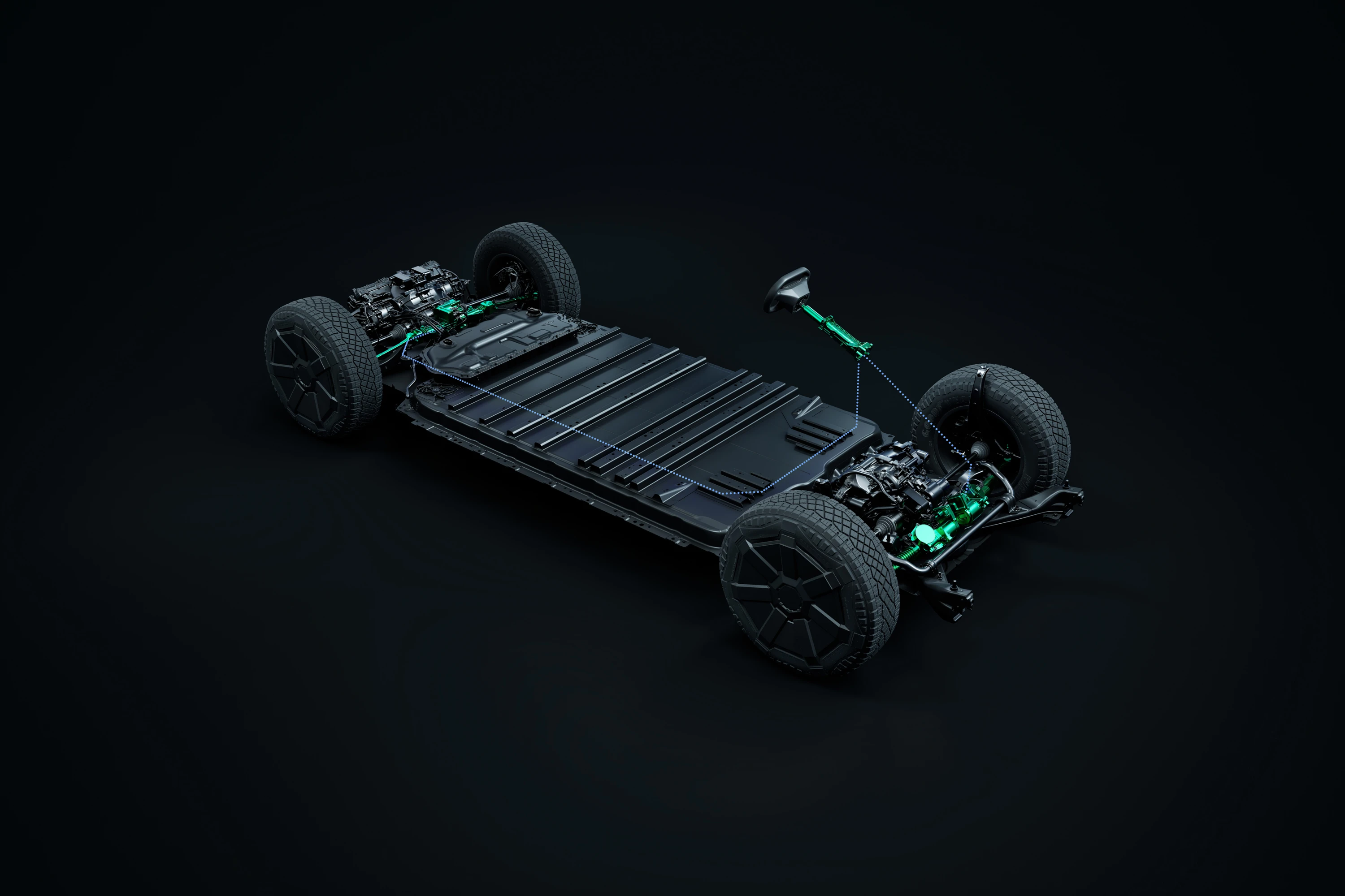 Tesla Cybertruck Cyberbeast drivetrain view