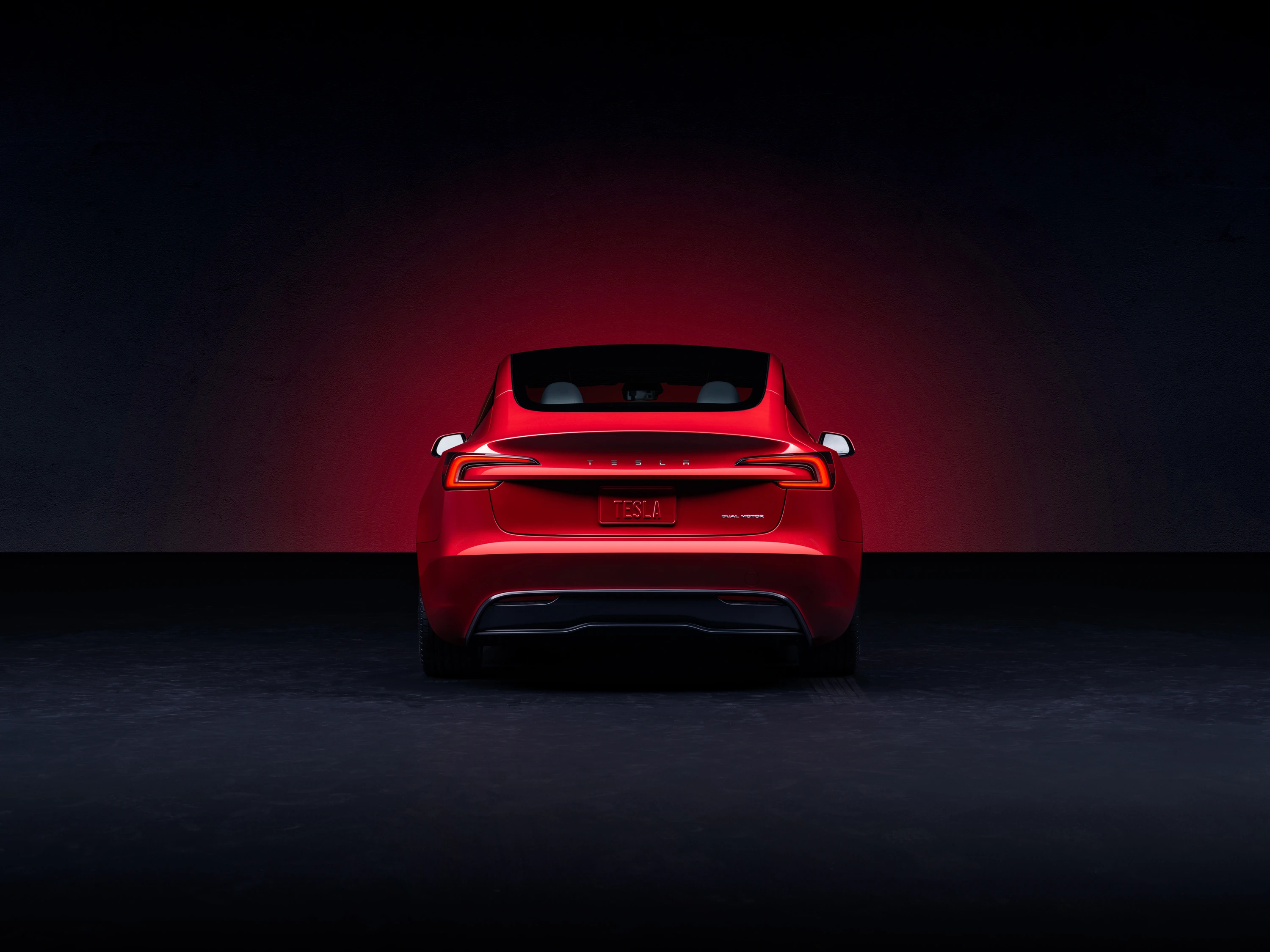Tesla Model 3 Long Range RWD rearlights view