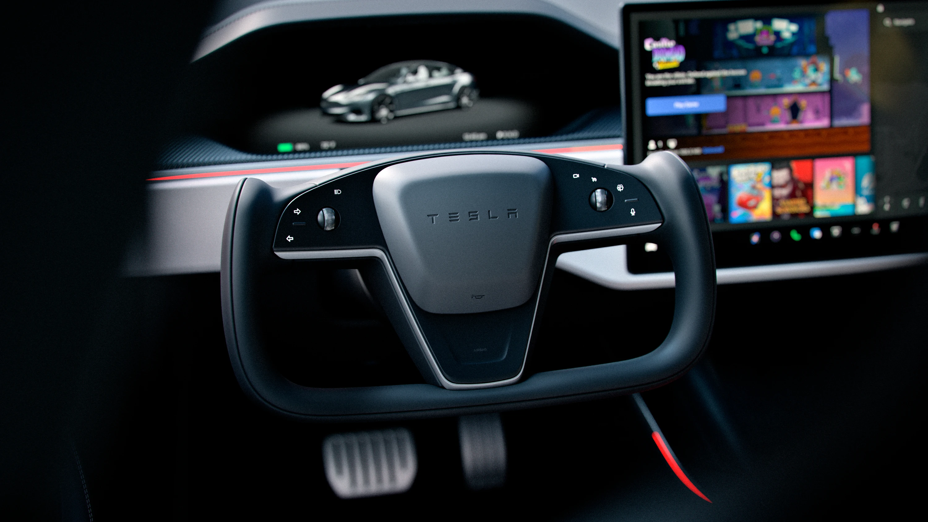 Tesla Model S AWD screens view