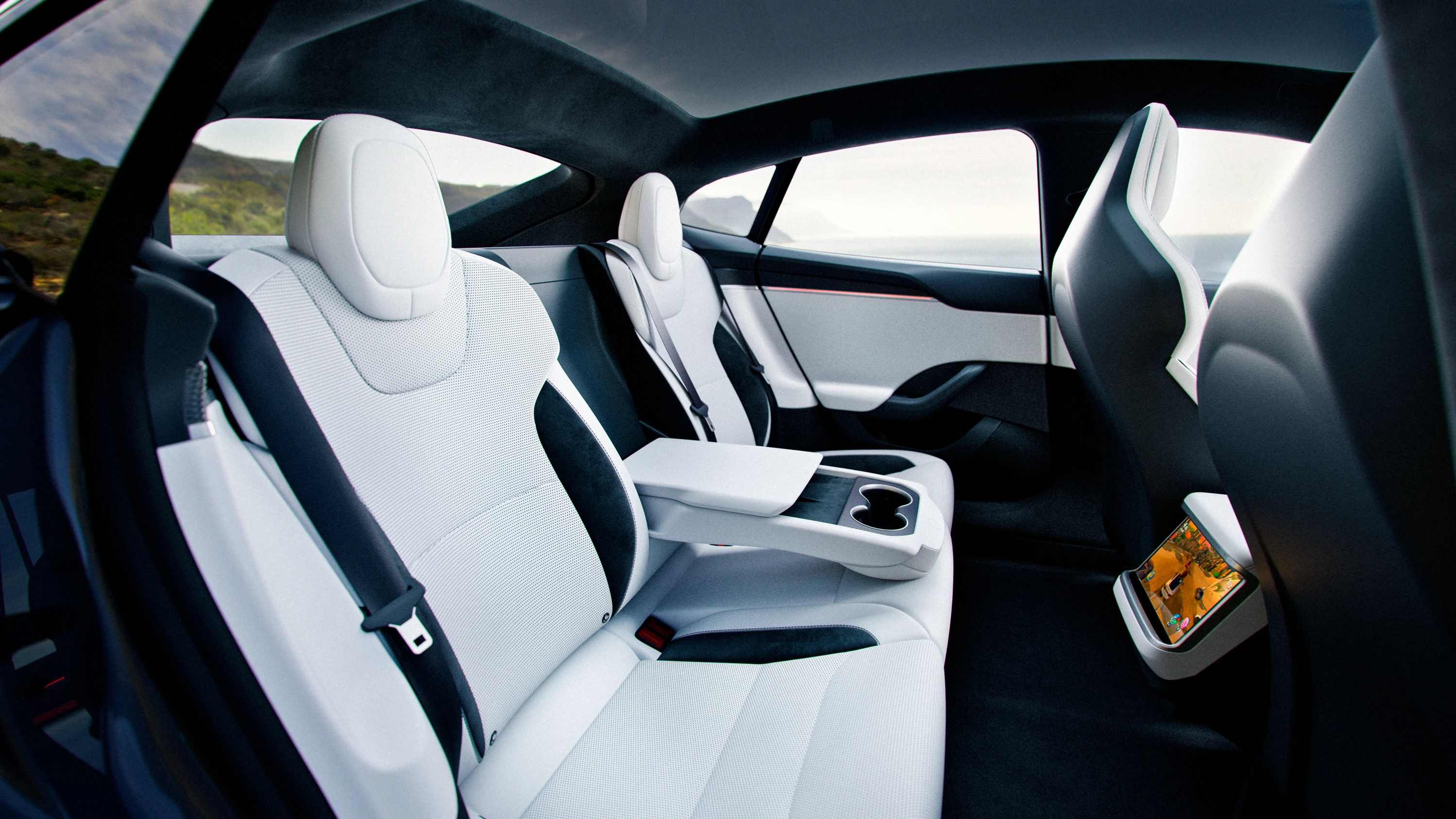 Tesla Model S AWD secondrowseats view