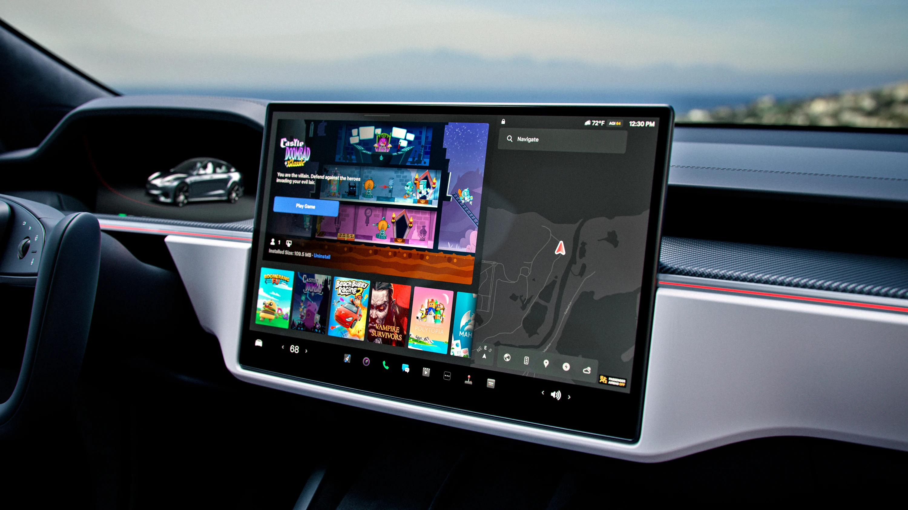 Tesla Model S Plaid screens view