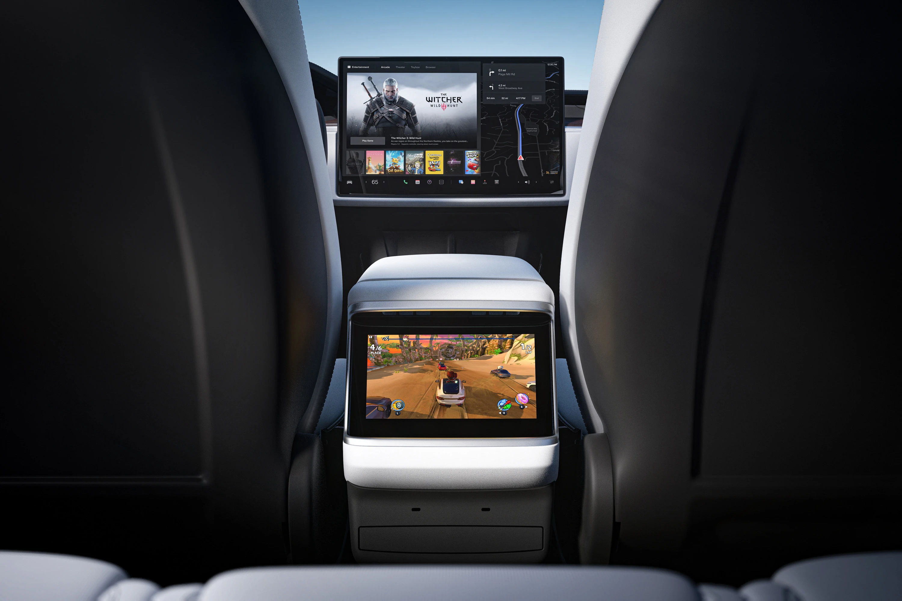 Tesla Model X Plaid rearseatentertainment view