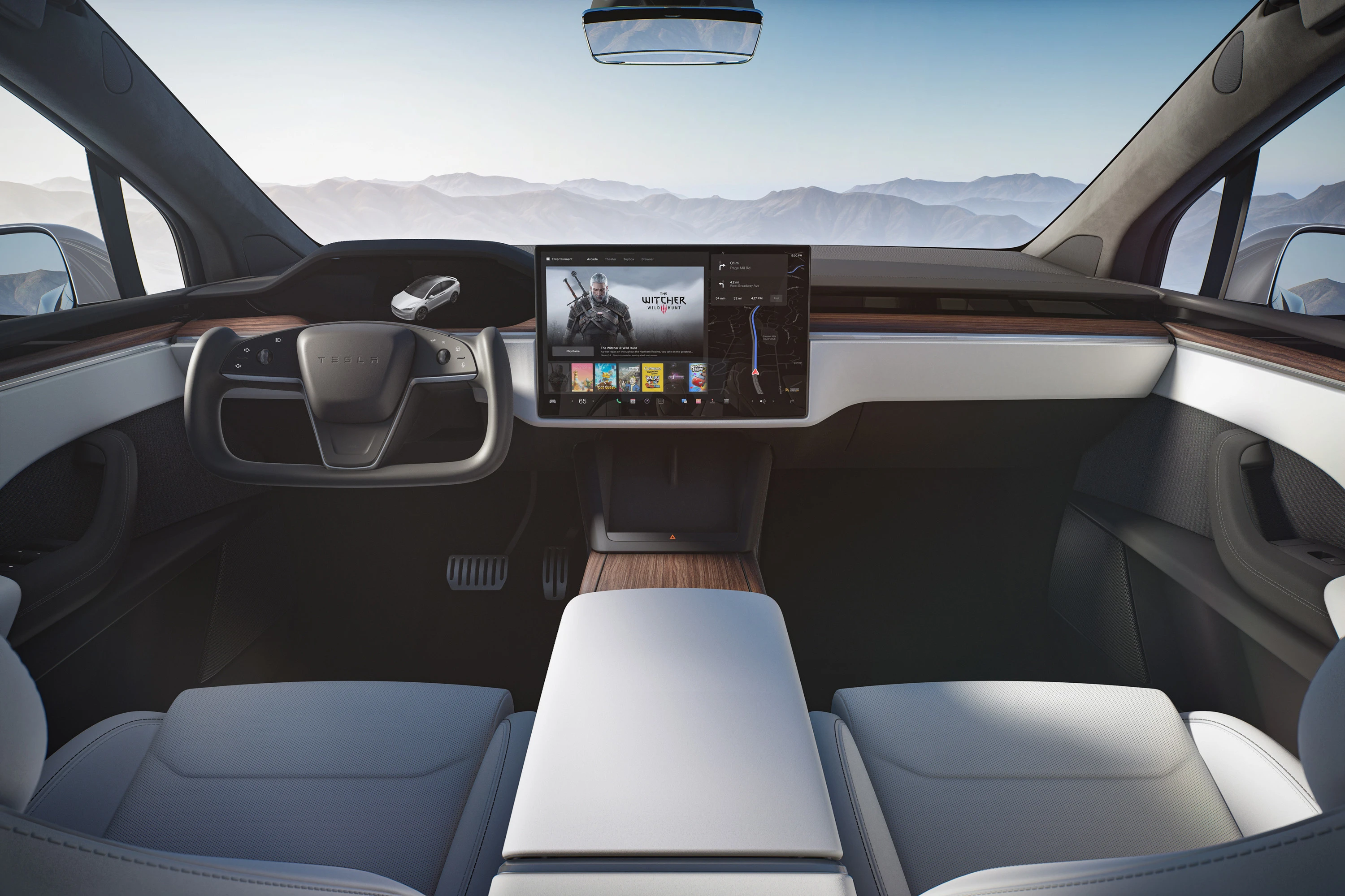 Tesla Model X Plaid screens view